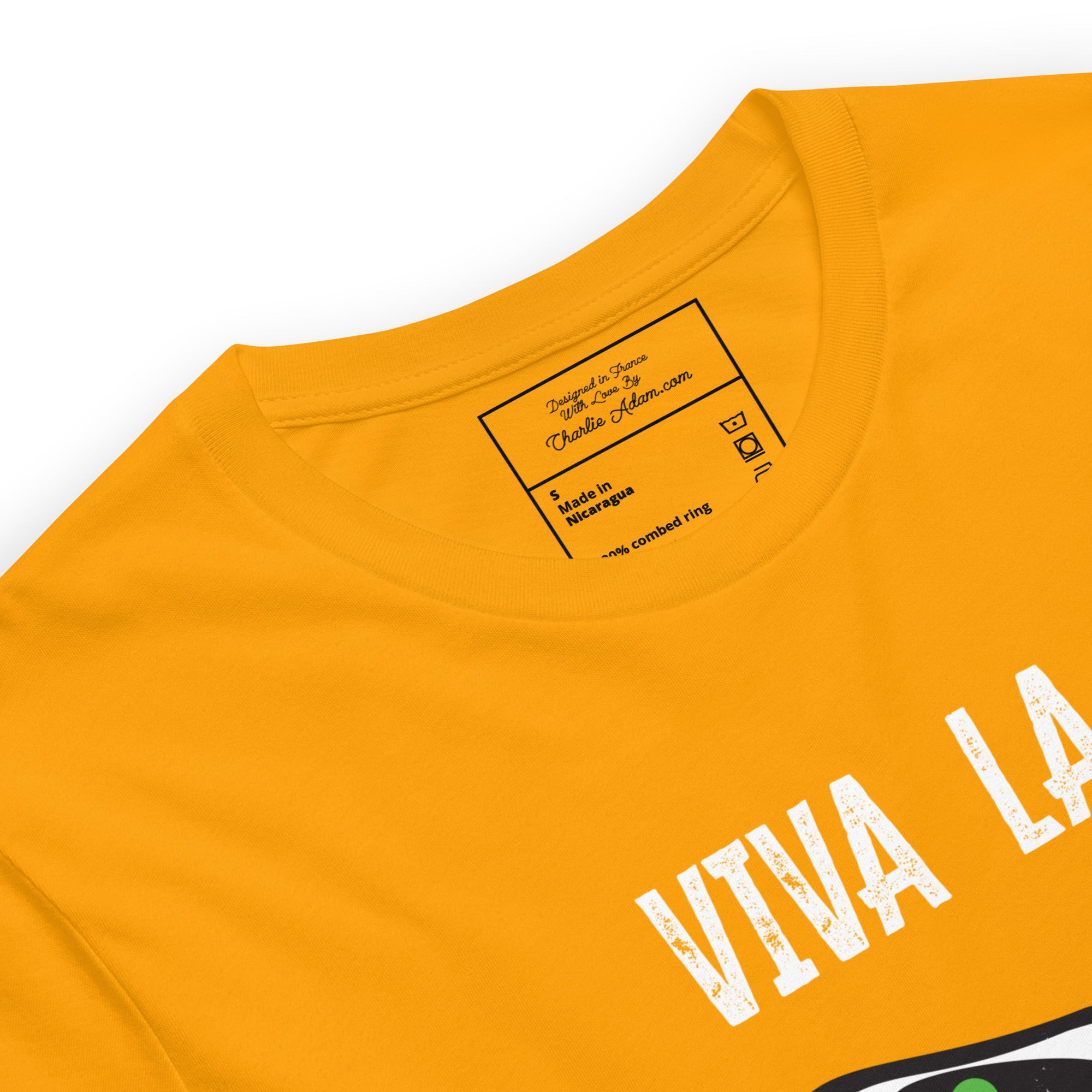 Unisex cotton t-shirt Viva la Rebolochon on bright colors