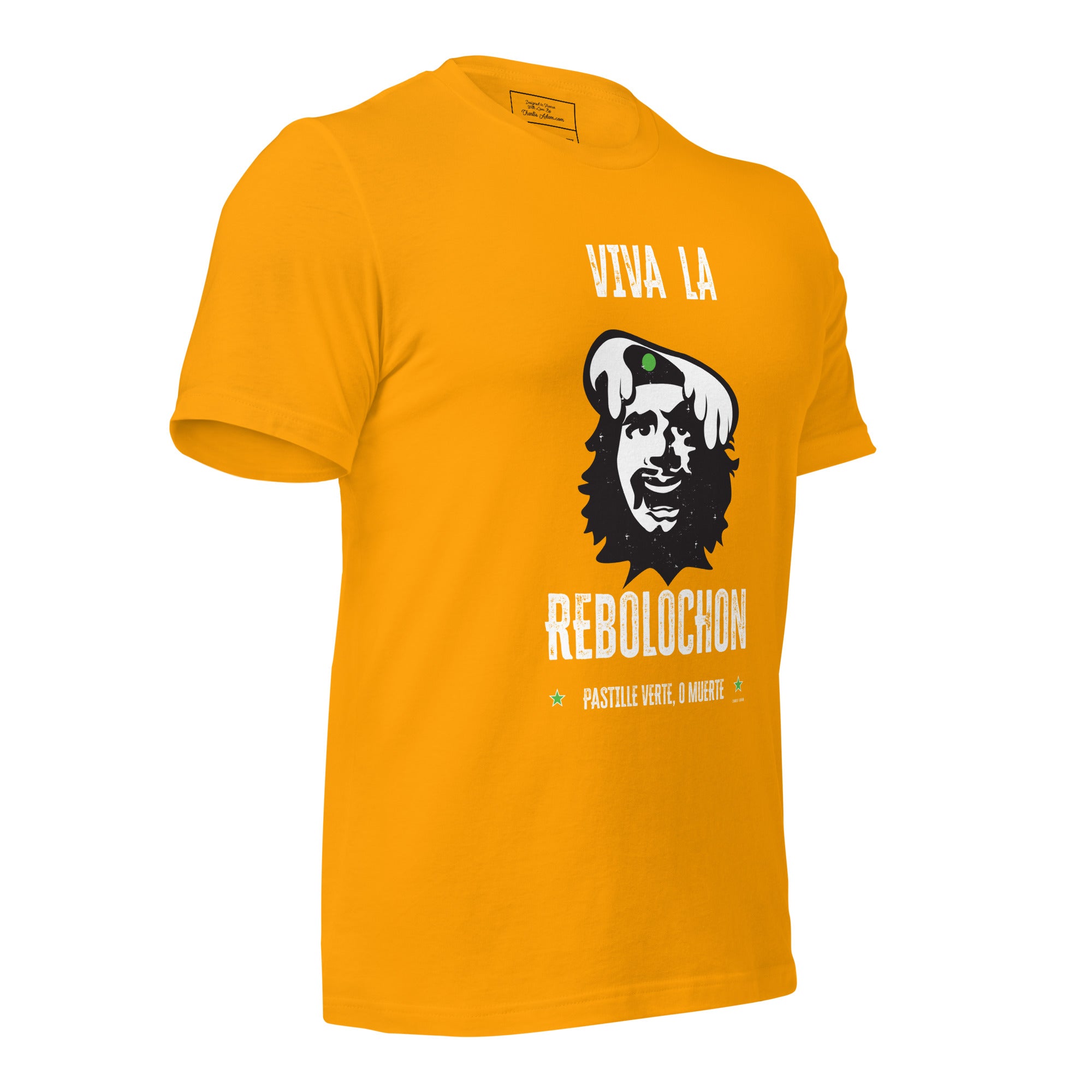 Unisex cotton t-shirt Viva la Rebolochon on bright colors