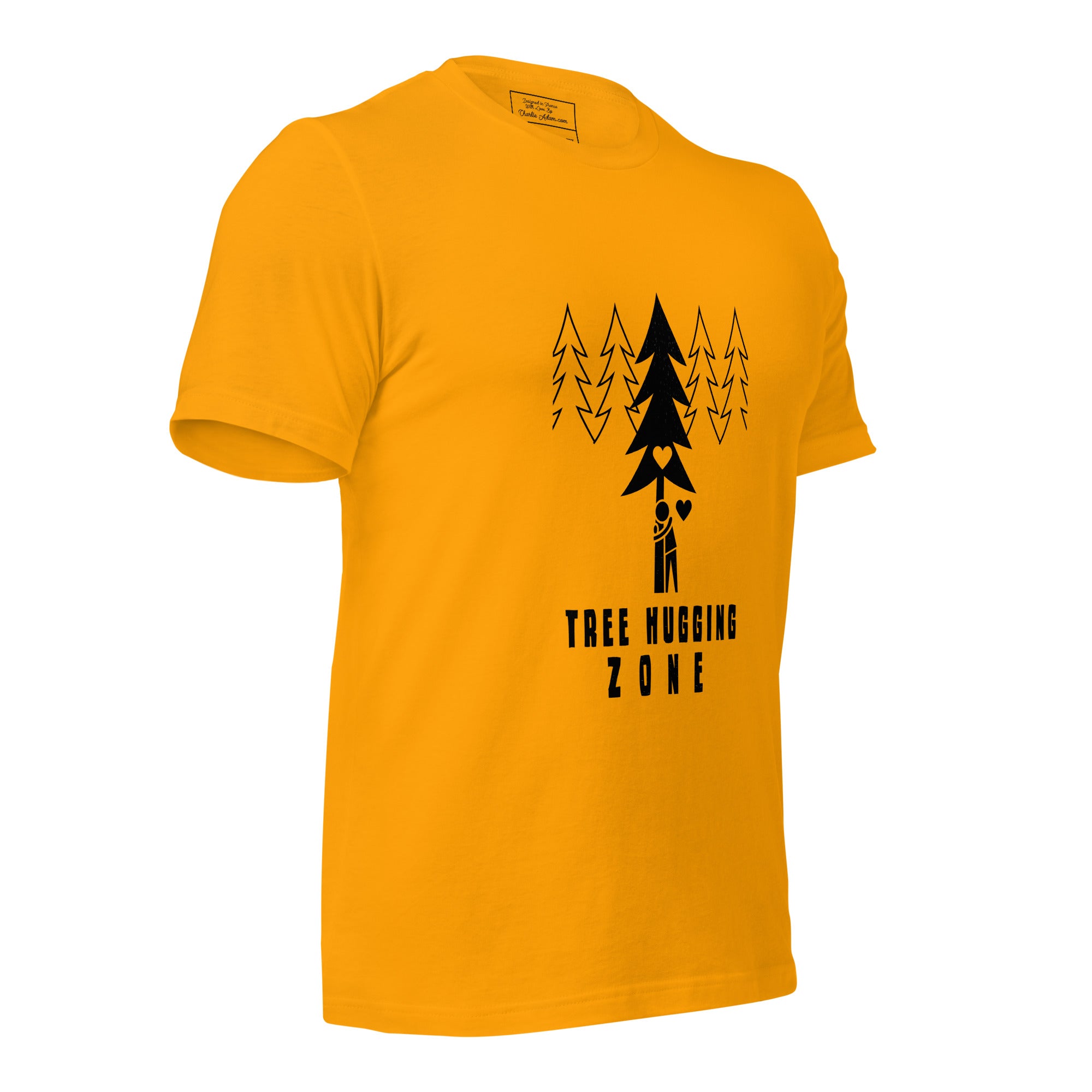 T-shirt en coton unisexe Tree hugging zone sur couleurs vives