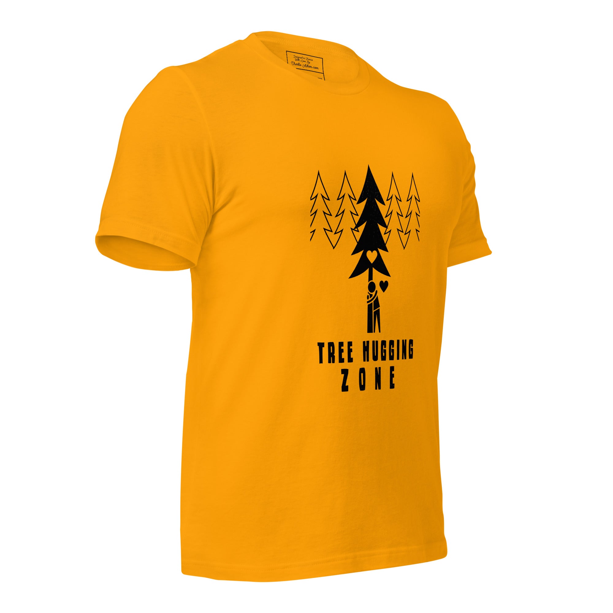 Unisex cotton t-shirt Tree hugging zone on bright colors