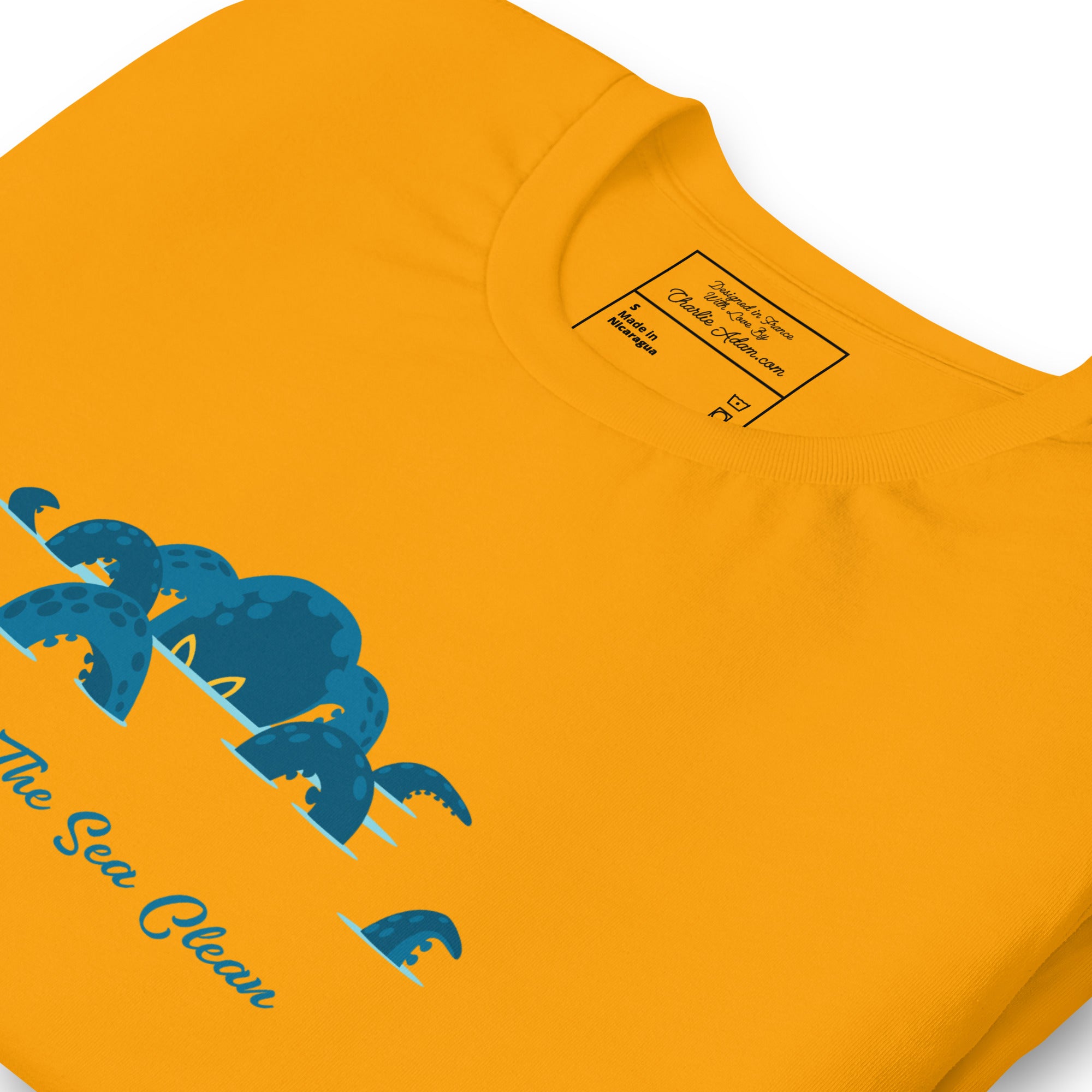 T-shirt en coton unisexe Octopus Blue sur couleurs vives