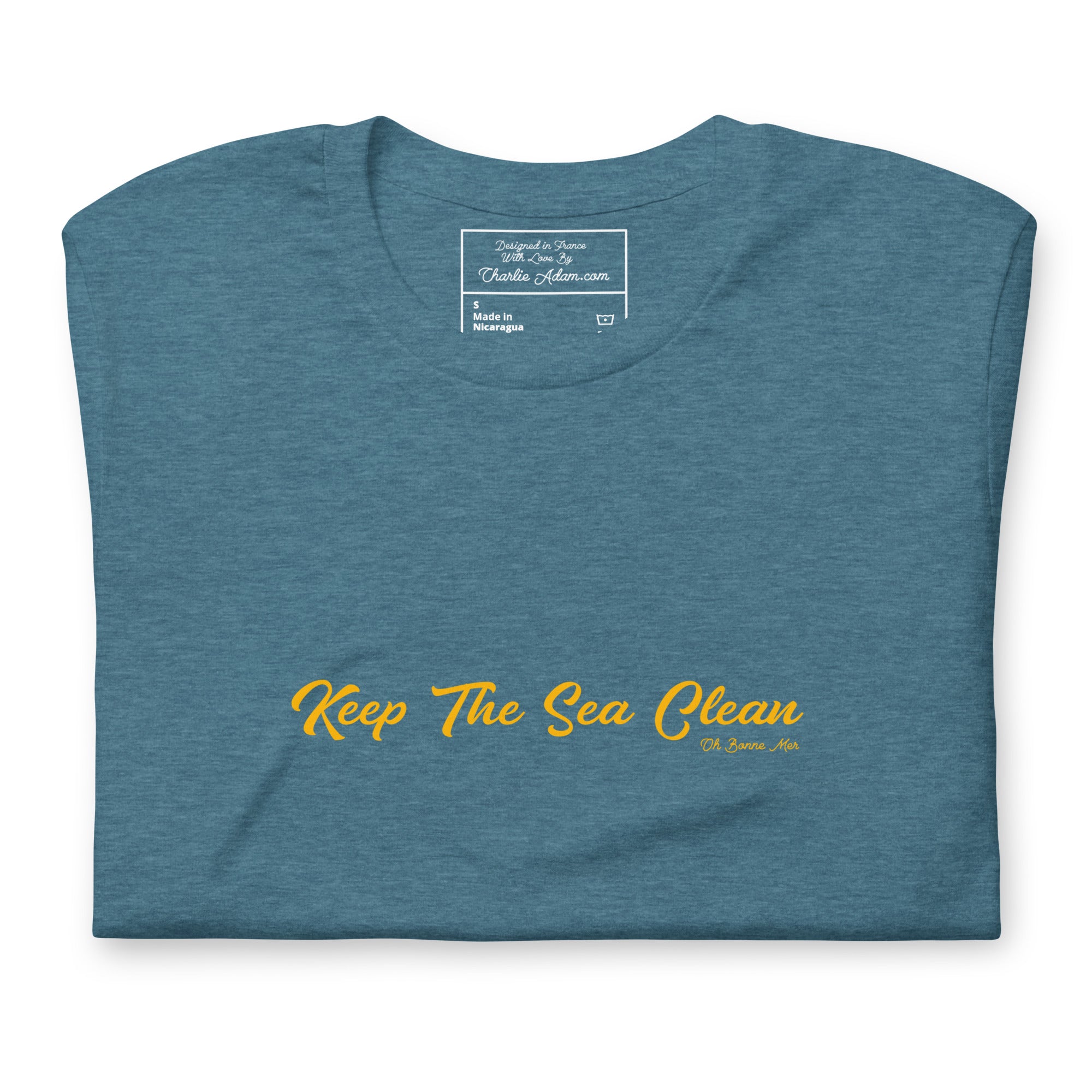 T-shirt en coton unisexe Keep The Sea Clean sur fonds chinés foncés