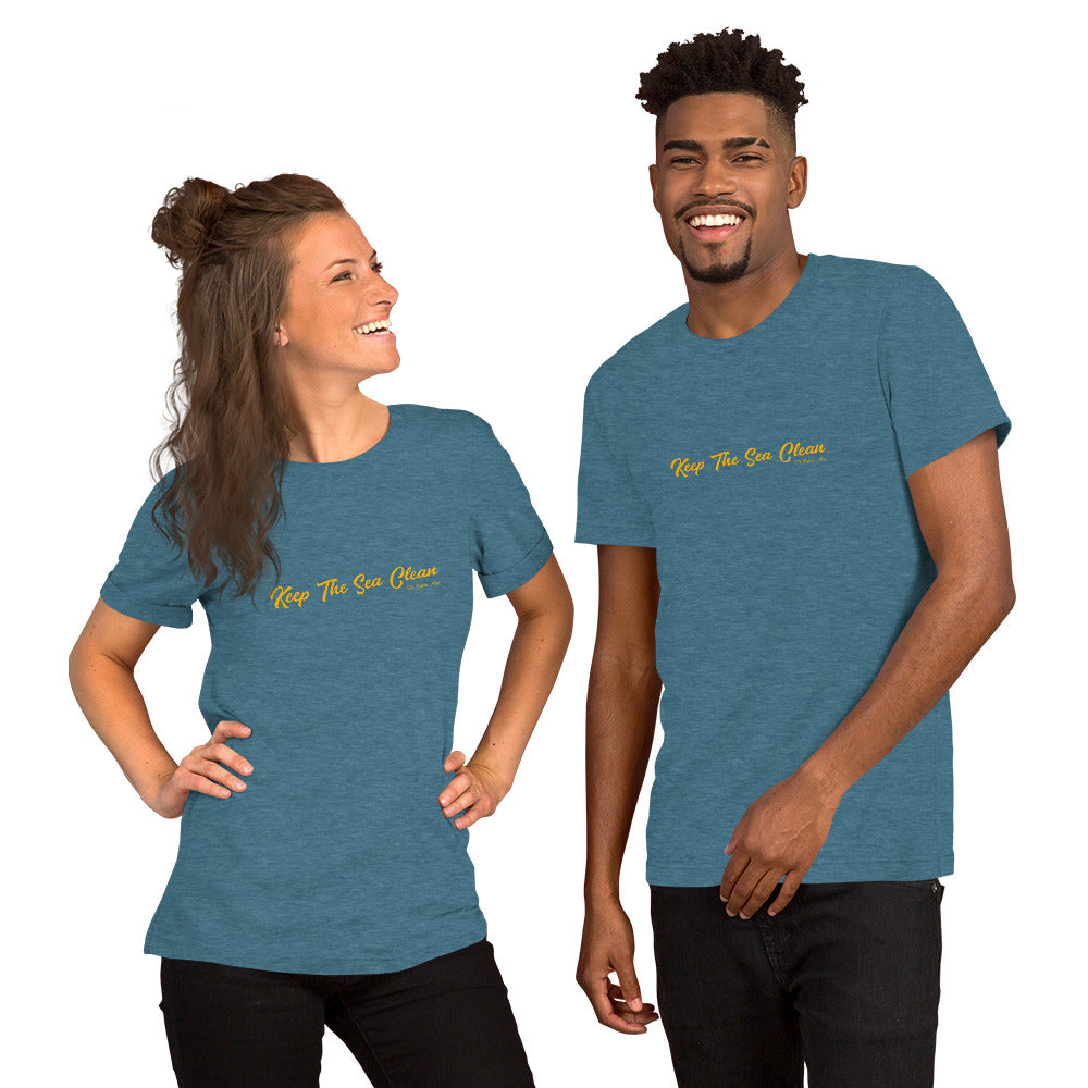 Unisex t-shirt Keep The Sea Clean on dark heather colors