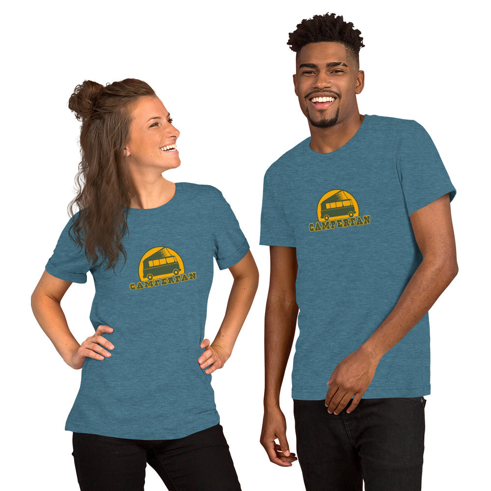 Unisex t-shirt Camperfan on dark heather colors