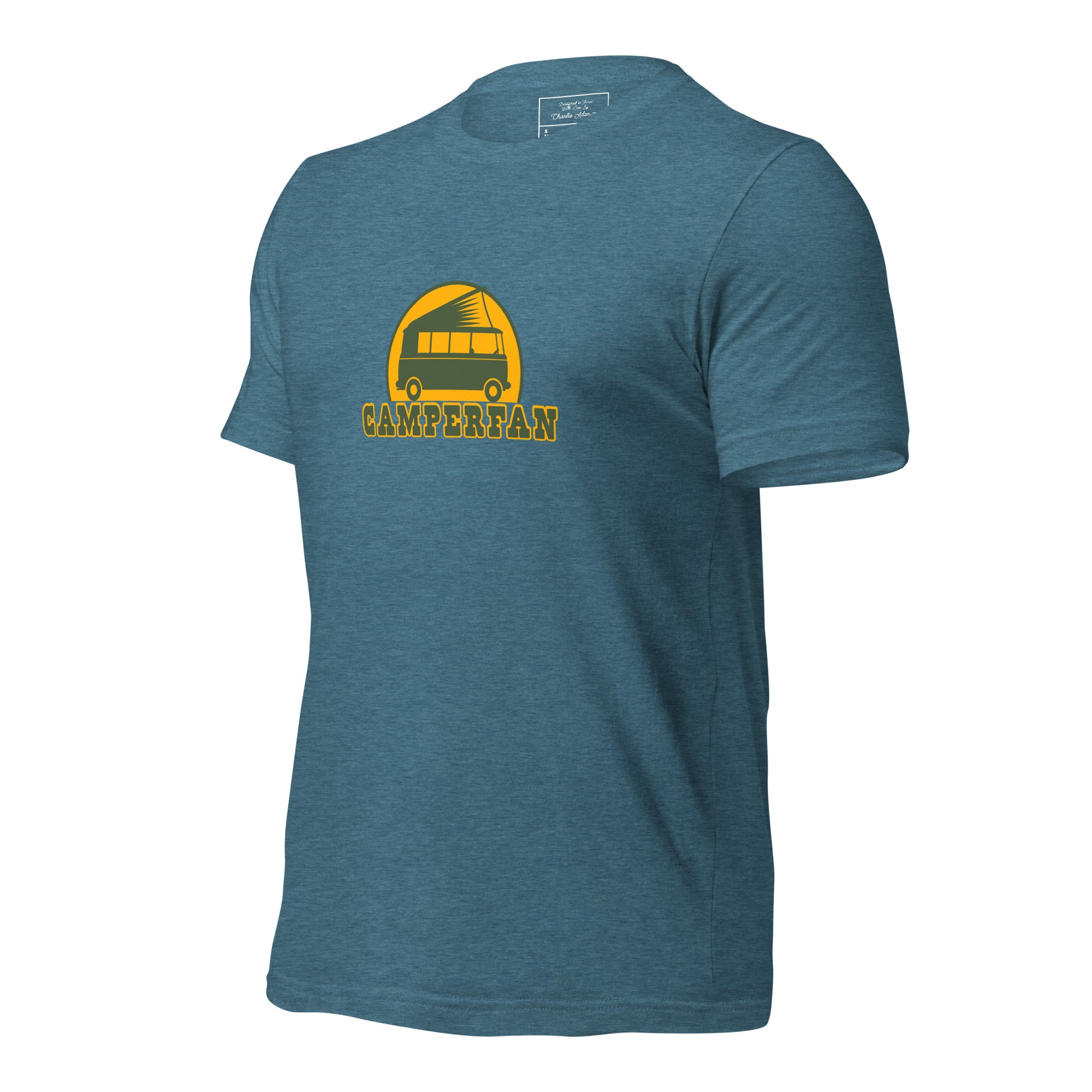 Unisex t-shirt Camperfan on dark heather colors