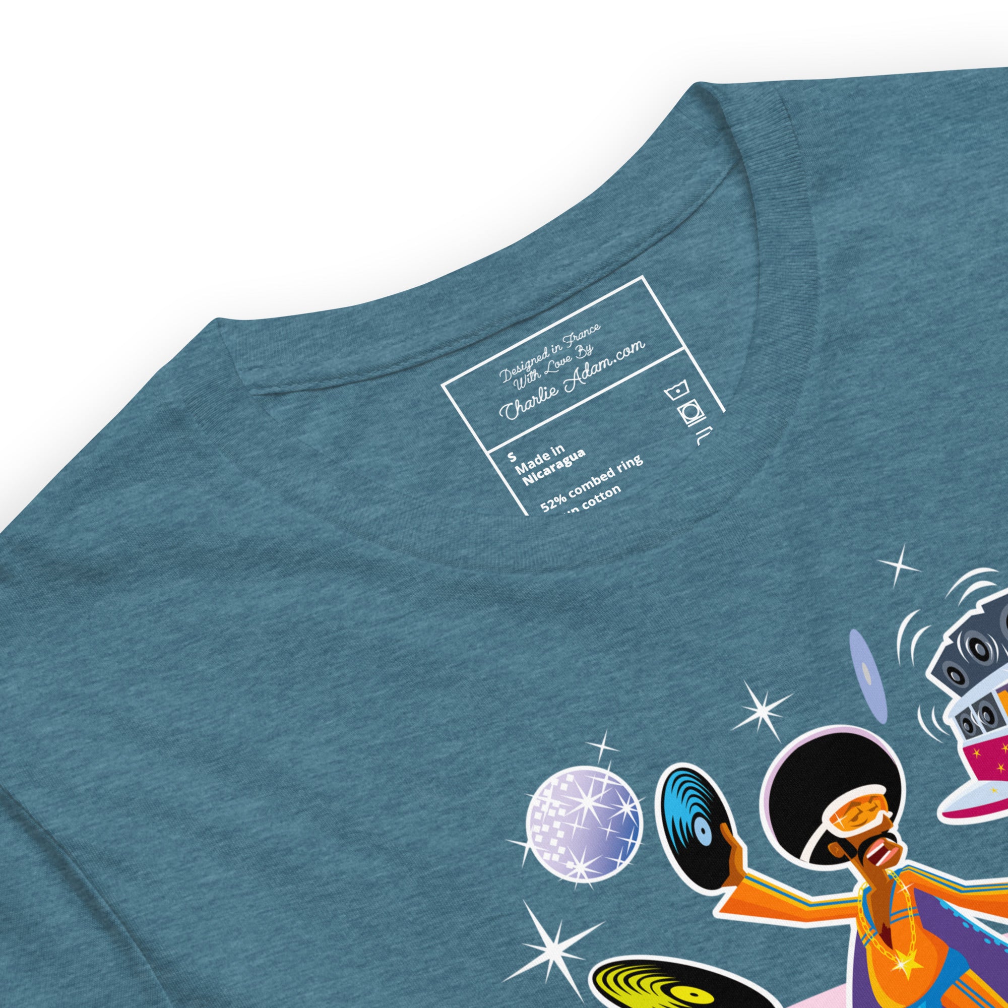 Unisex t-shirt Superboogieman saves the Party on dark heather colors