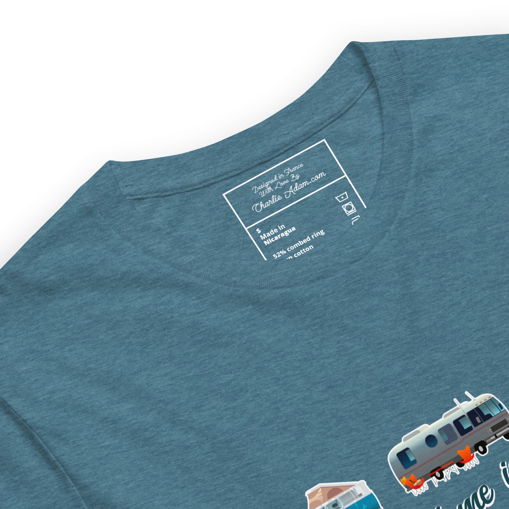 Unisex t-shirt Square Vintage Campers on dark heather colors