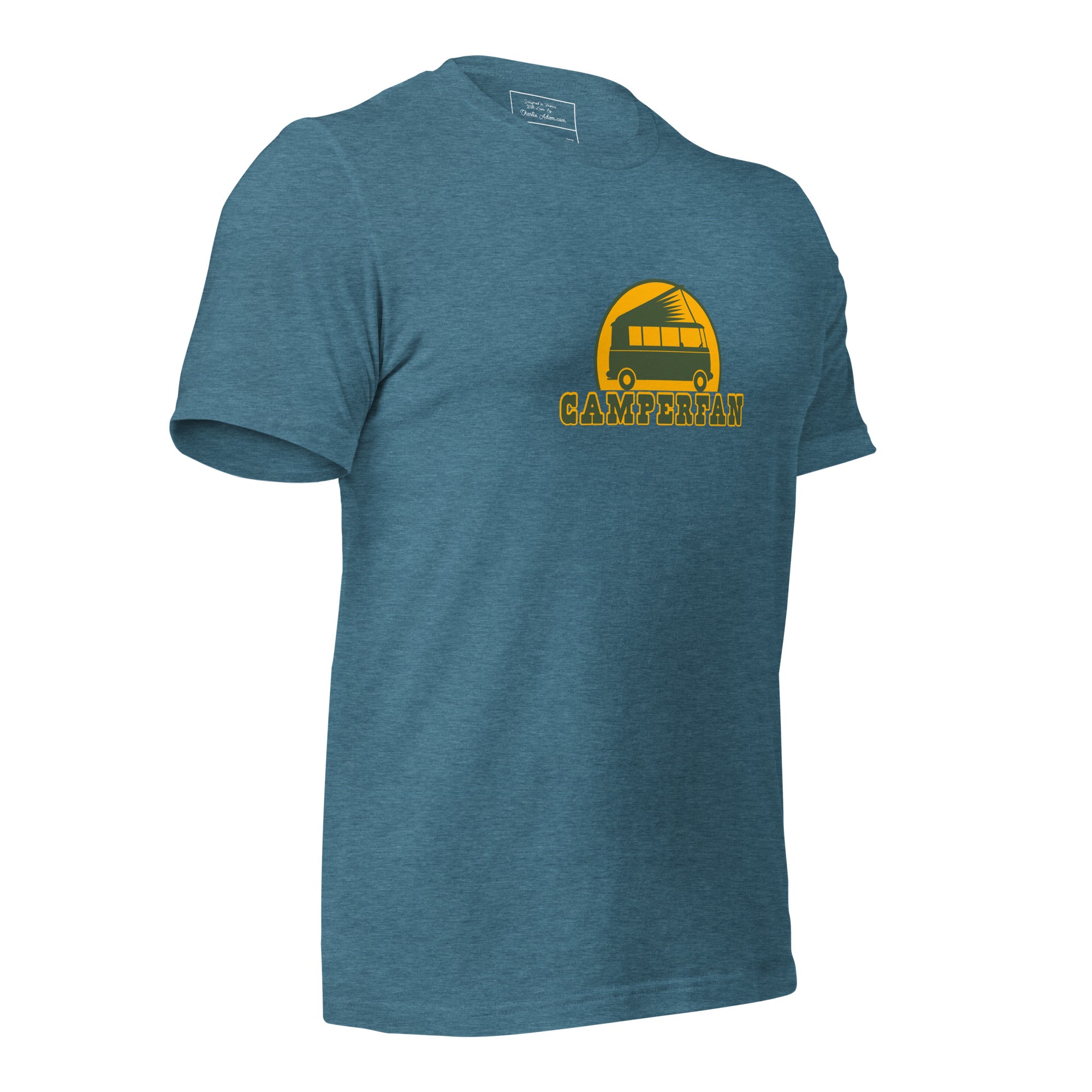 Unisex t-shirt Camperfan on dark heather colors