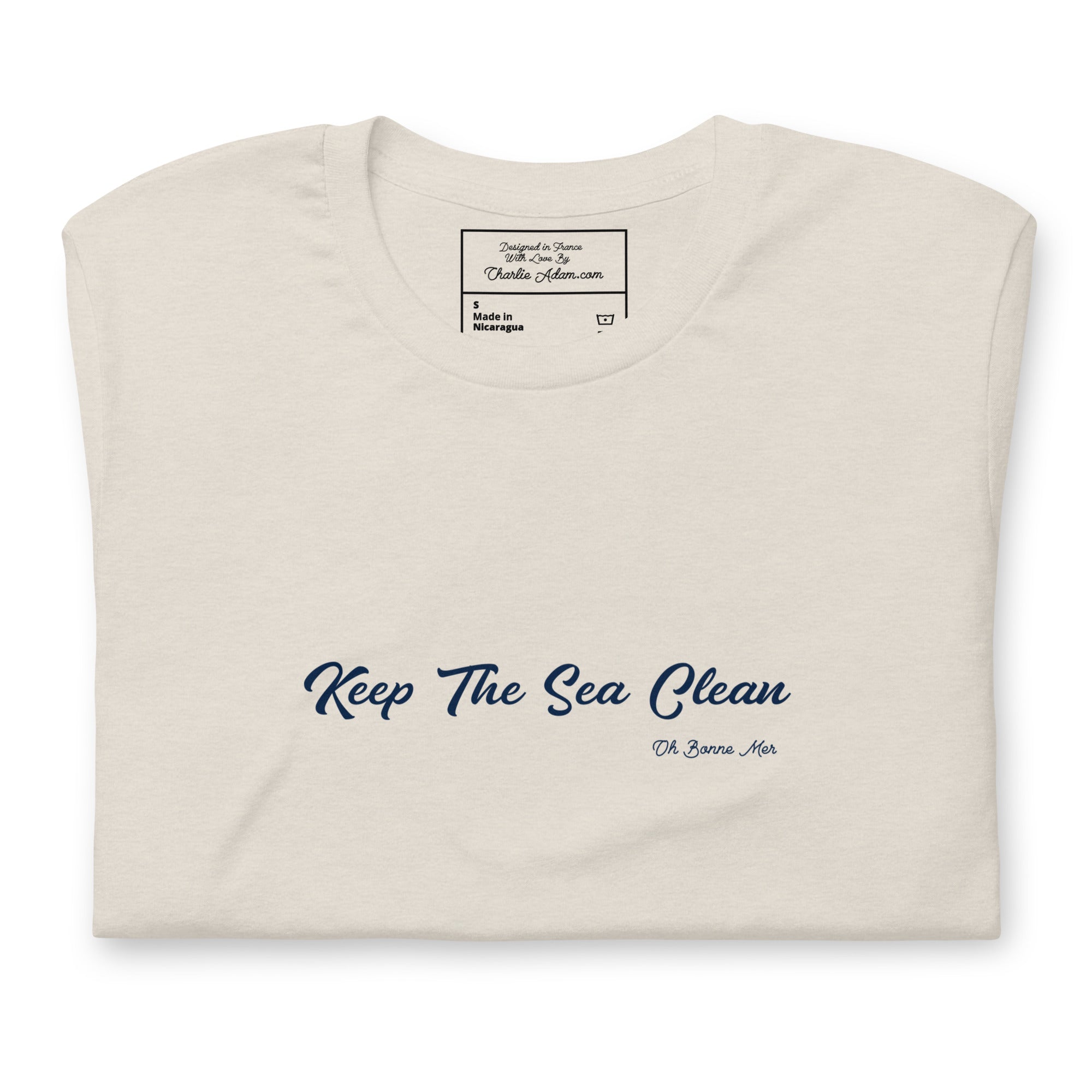 T-shirt en coton unisexe Keep The Sea Clean sur couleurs chinées claires