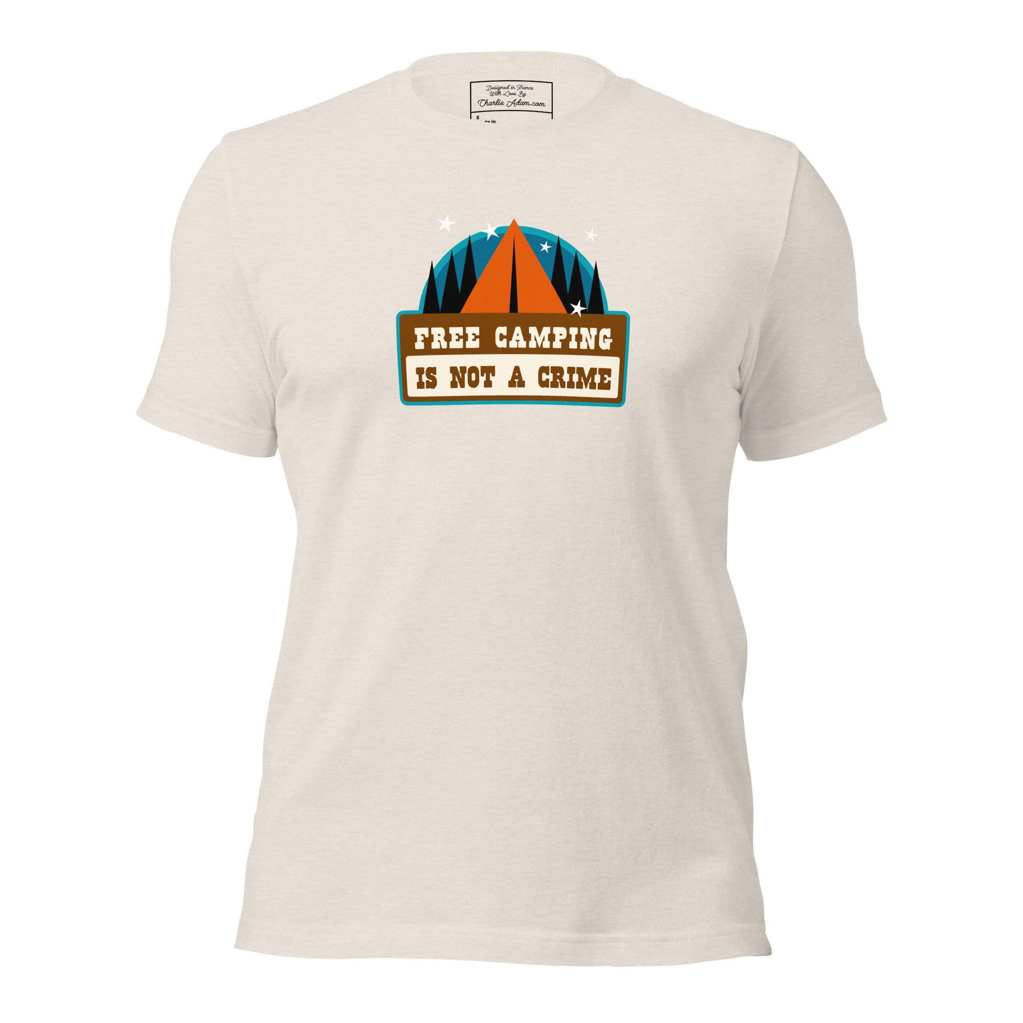 Unisex t-shirt Free camping is not a crime on light heather colors