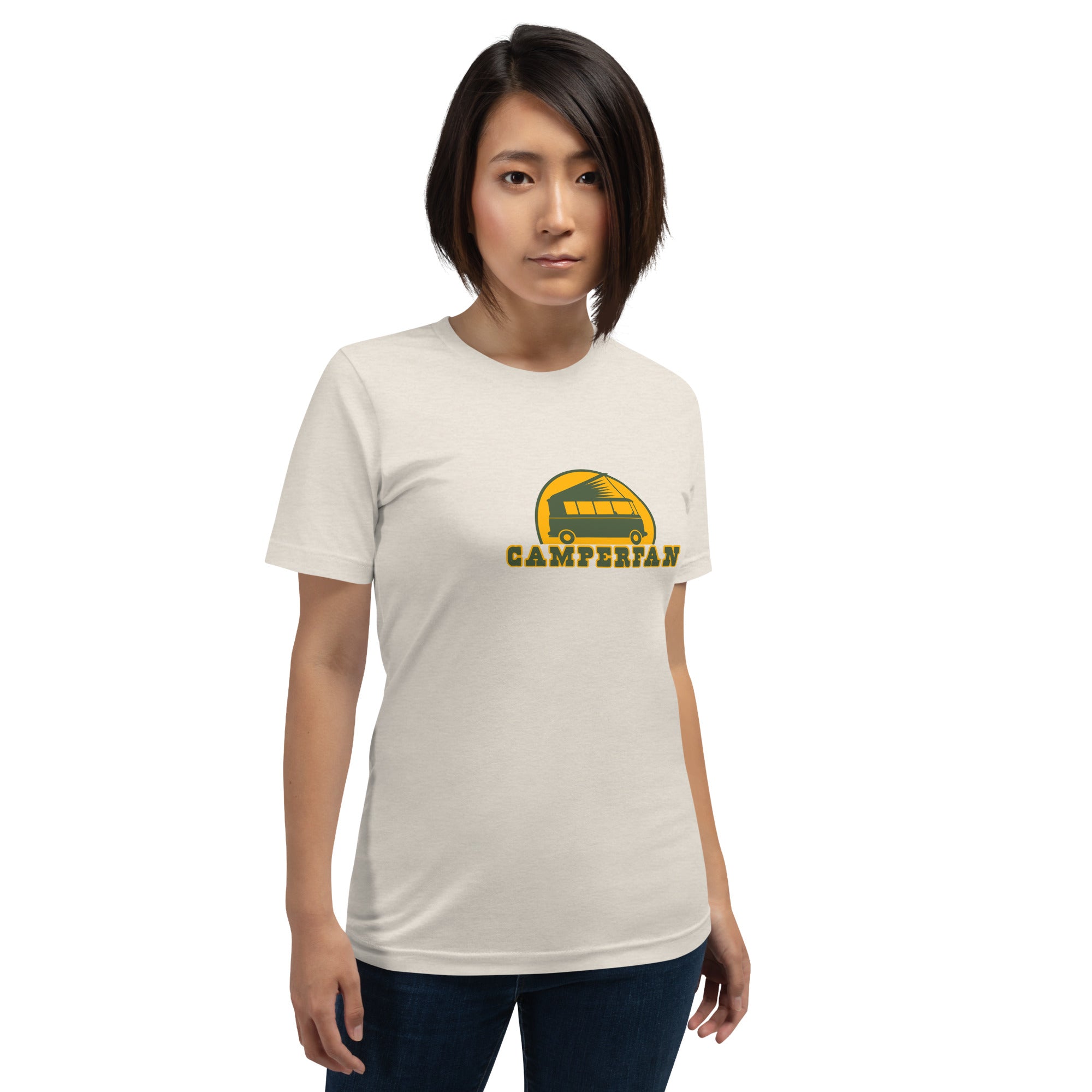 T-shirt en coton unisexe Camperfan sur couleurs chinées claires