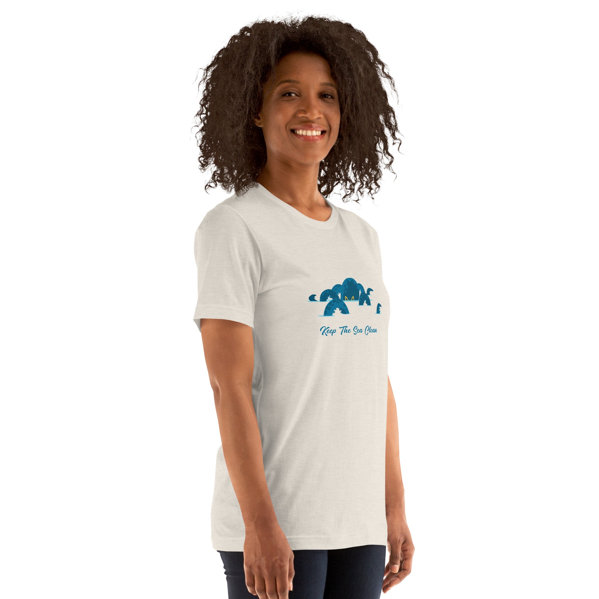 Unisex t-shirt Octopus Blue on light heather colors