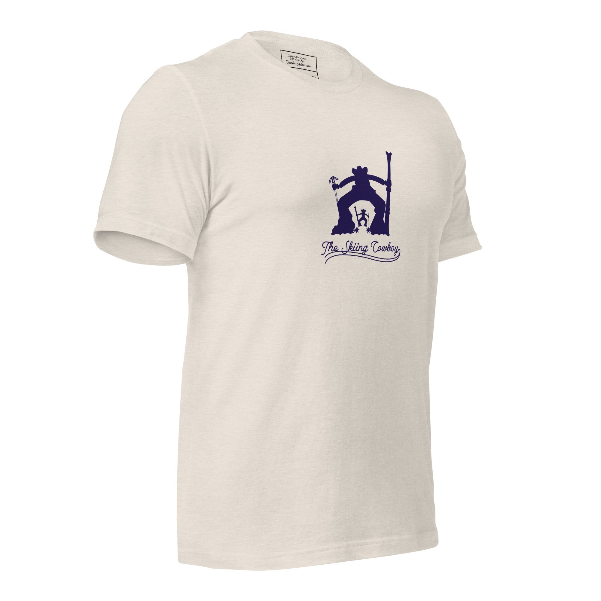 T-shirt en coton unisexe Ski Fight at OK Corral Silhouette sur couleurs chinées claires