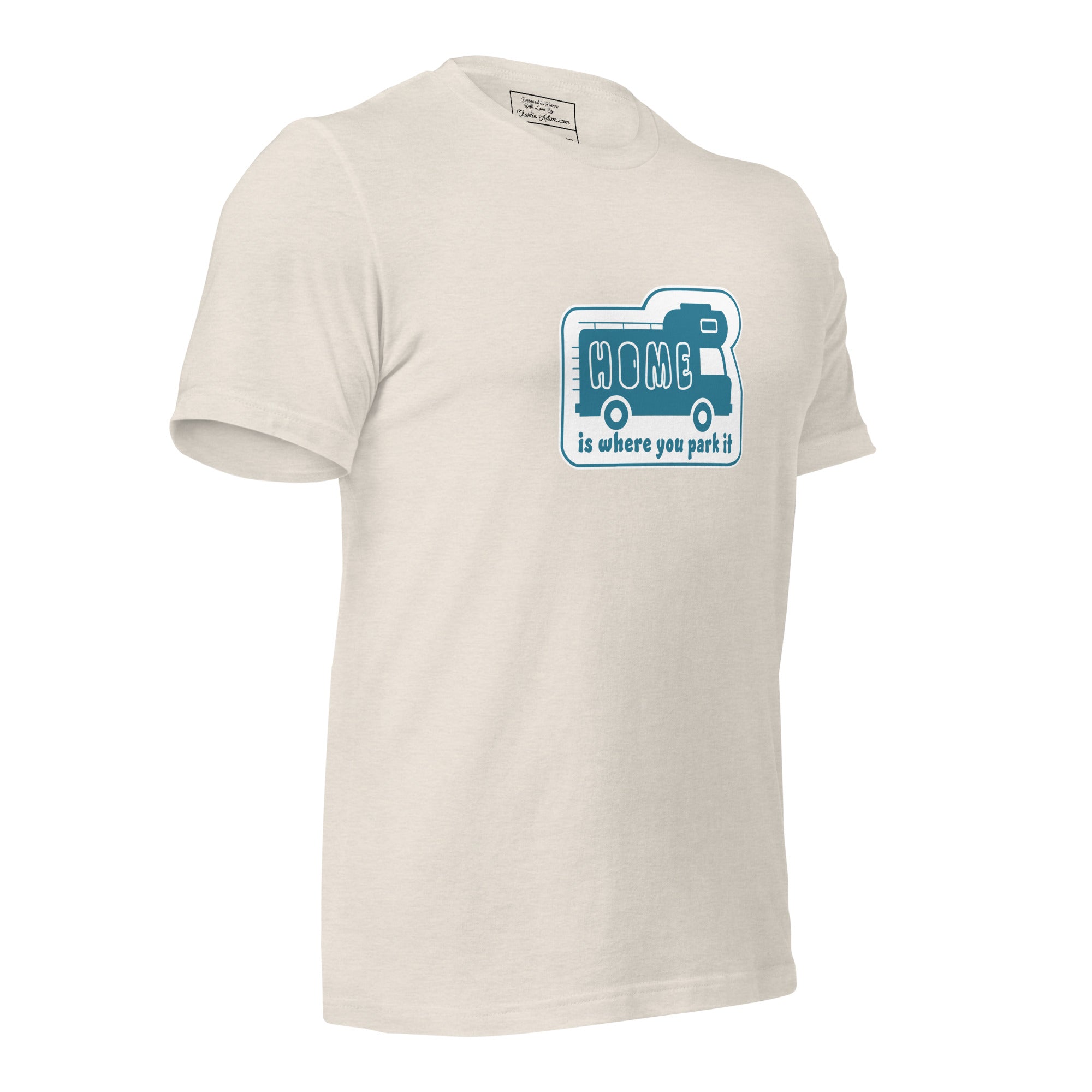 T-shirt en coton unisexe Bold Camper Van sur couleurs chinées claires