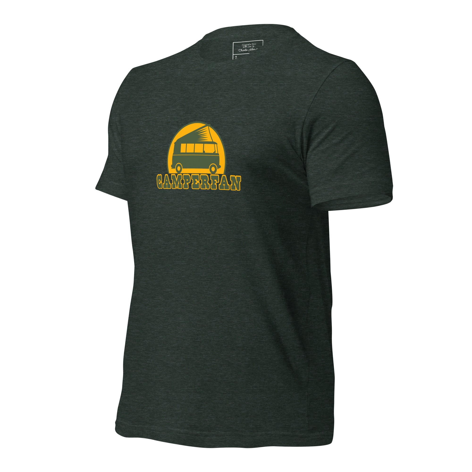 Unisex t-shirt Camperfan on dark heather colors