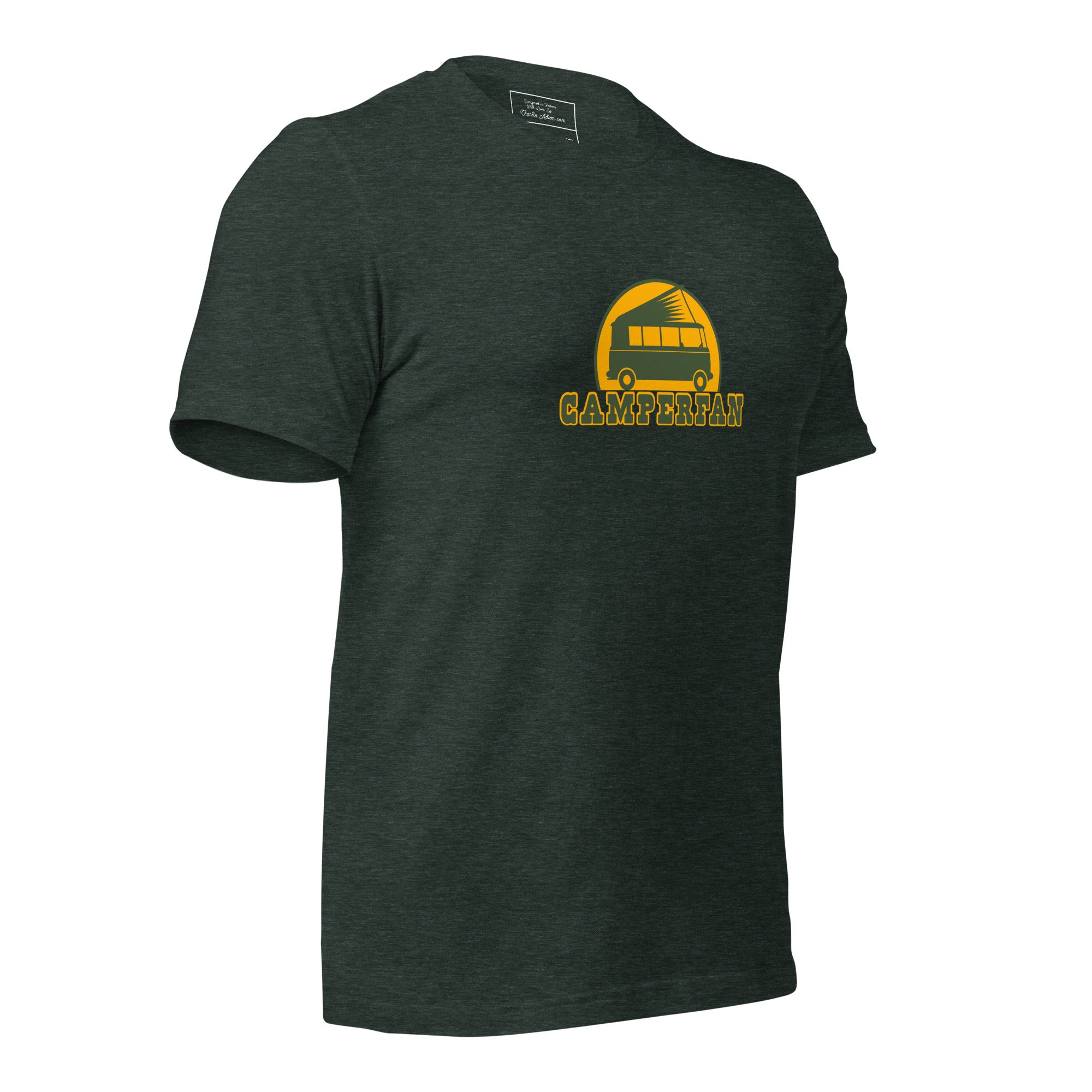 Unisex t-shirt Camperfan on dark heather colors