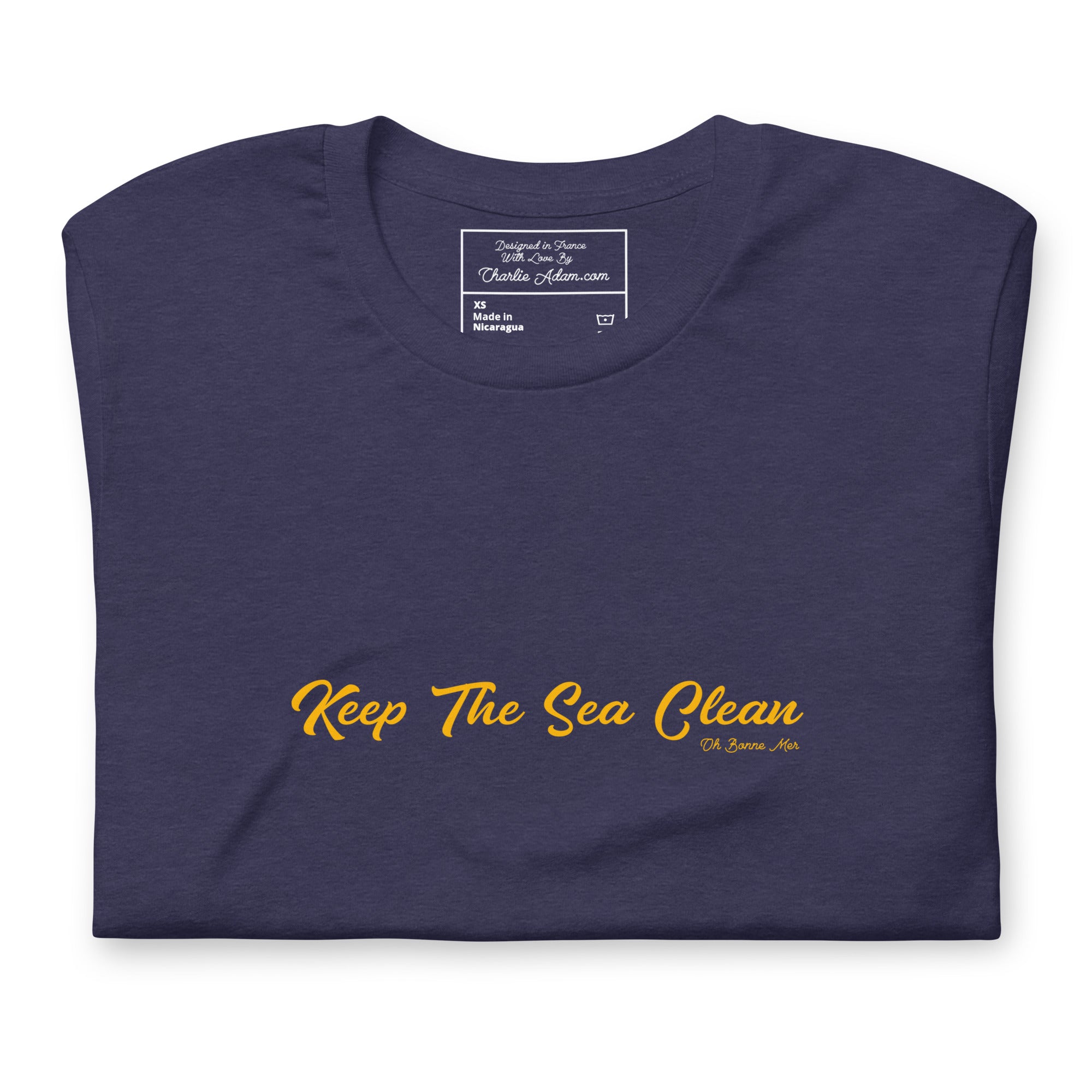 T-shirt en coton unisexe Keep The Sea Clean sur fonds chinés foncés