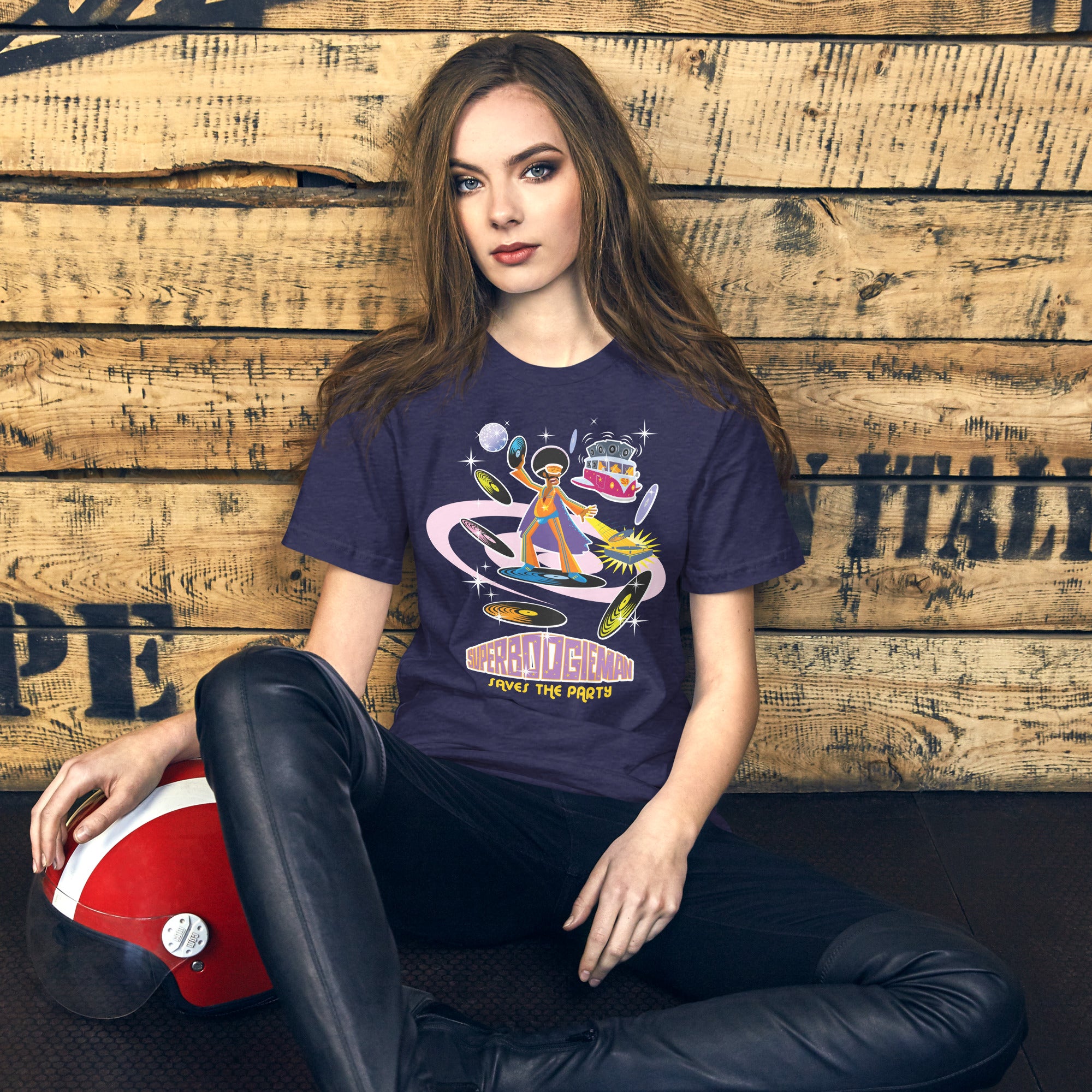 Unisex t-shirt Superboogieman saves the Party on dark heather colors