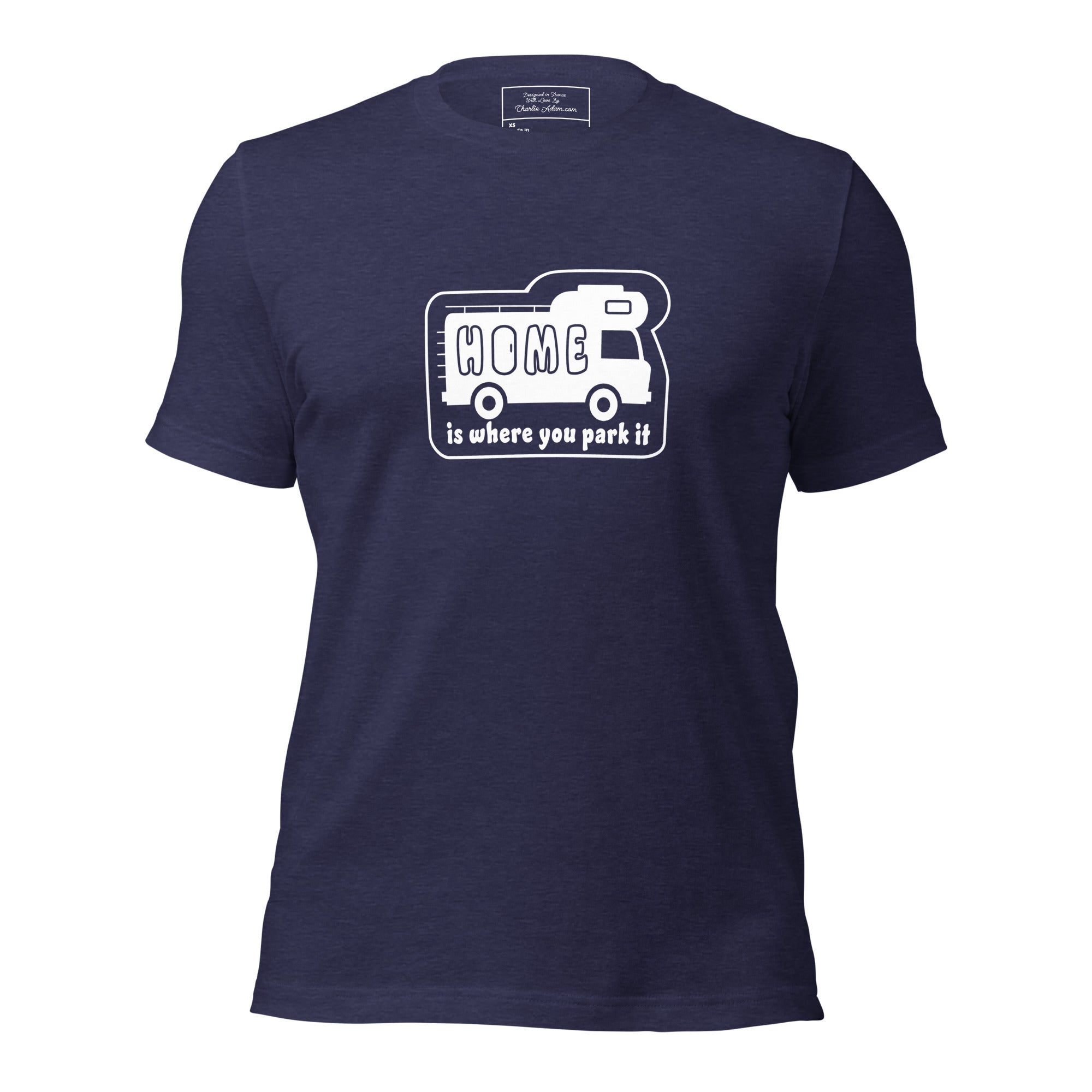 Unisex cotton t-shirt Bold Camper Van on dark heather colors