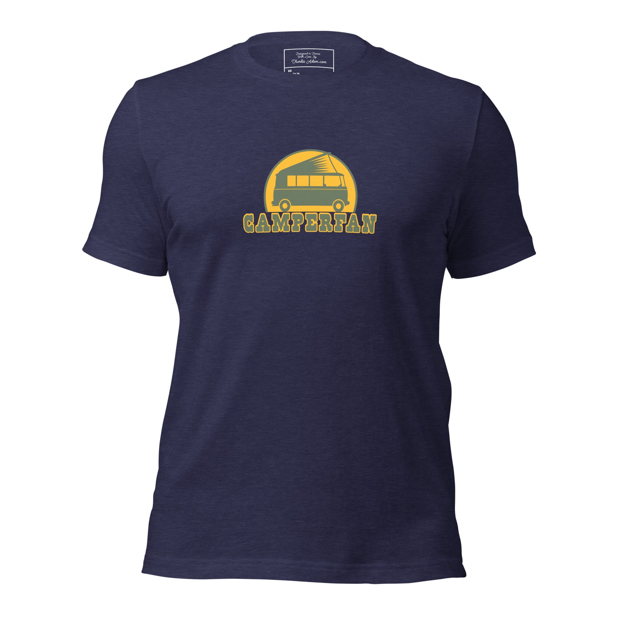 Unisex t-shirt Camperfan on dark heather colors