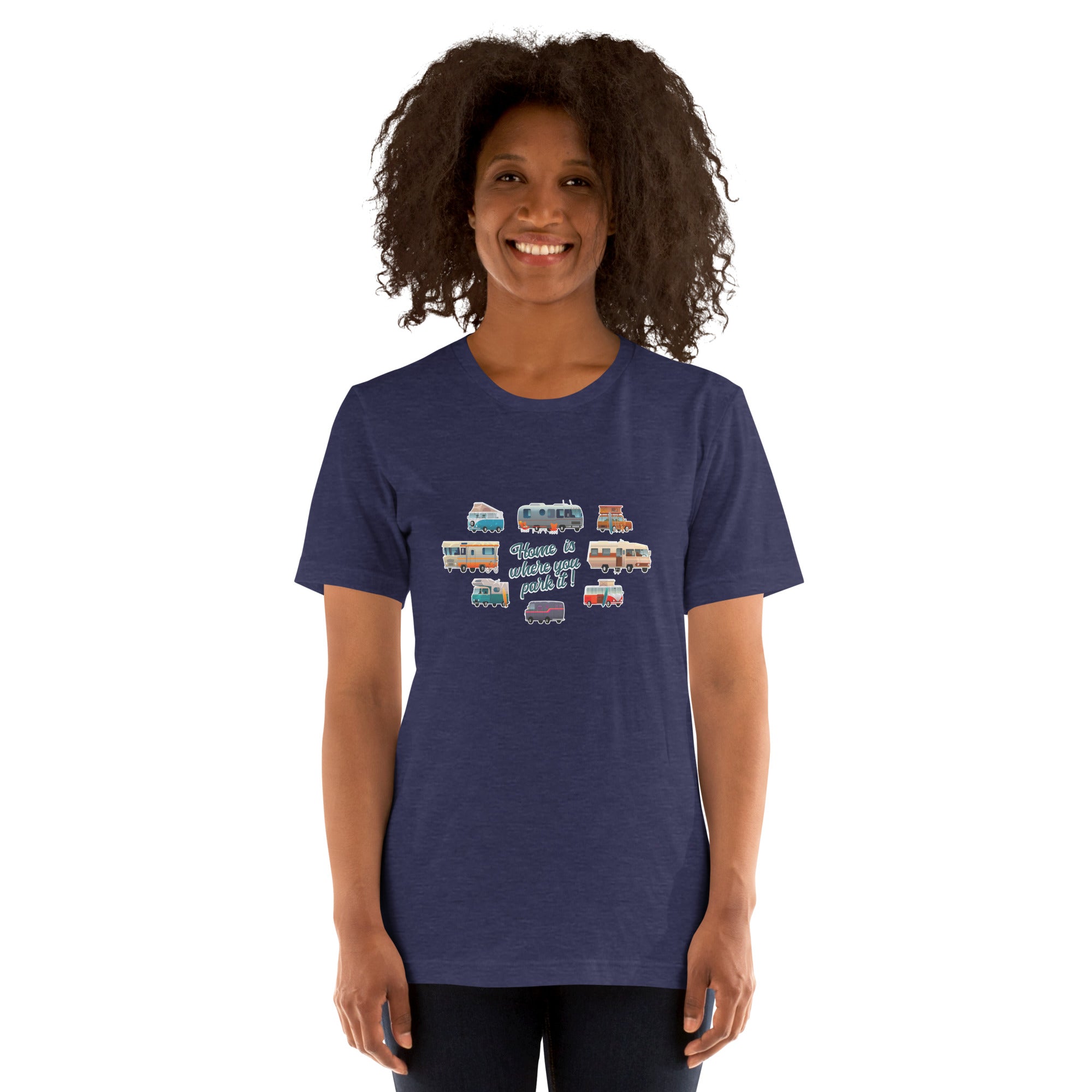 Unisex t-shirt Square Vintage Campers on dark heather colors