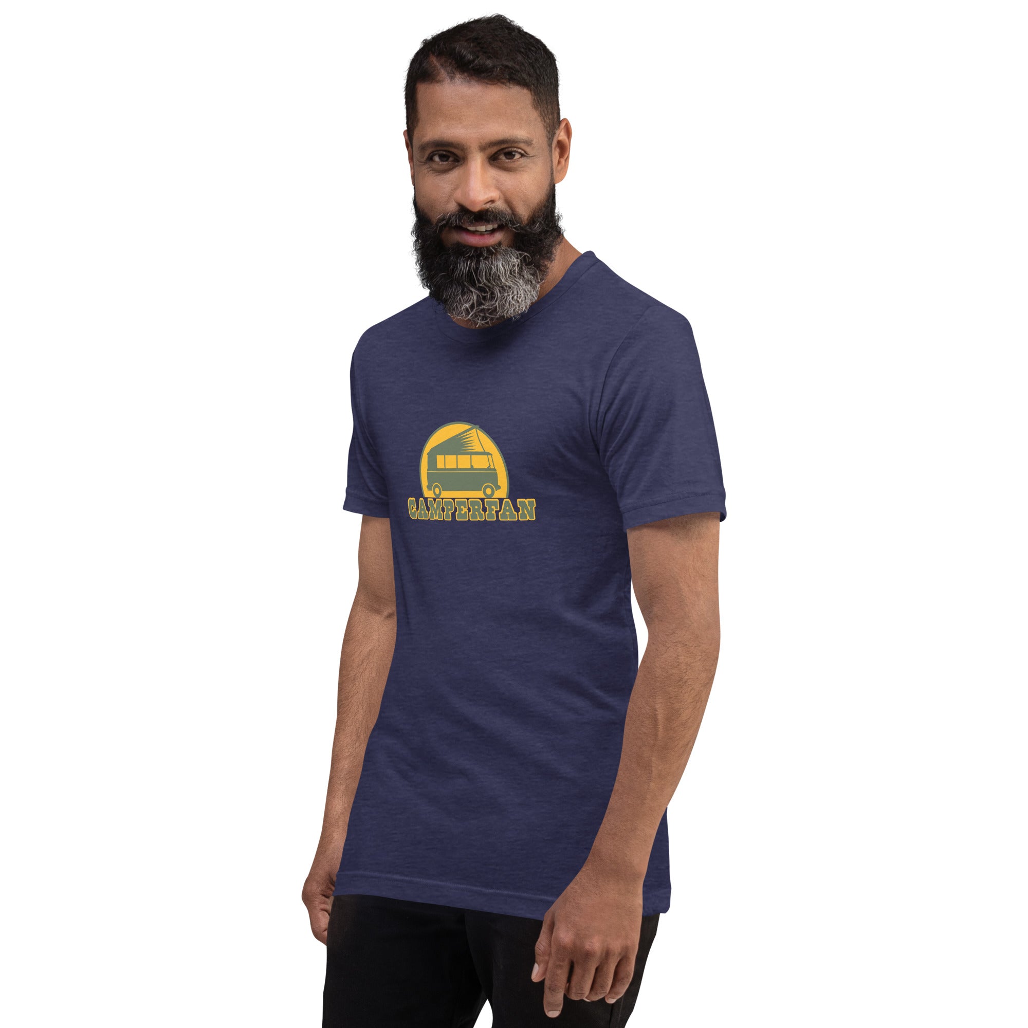 Unisex t-shirt Camperfan on dark heather colors