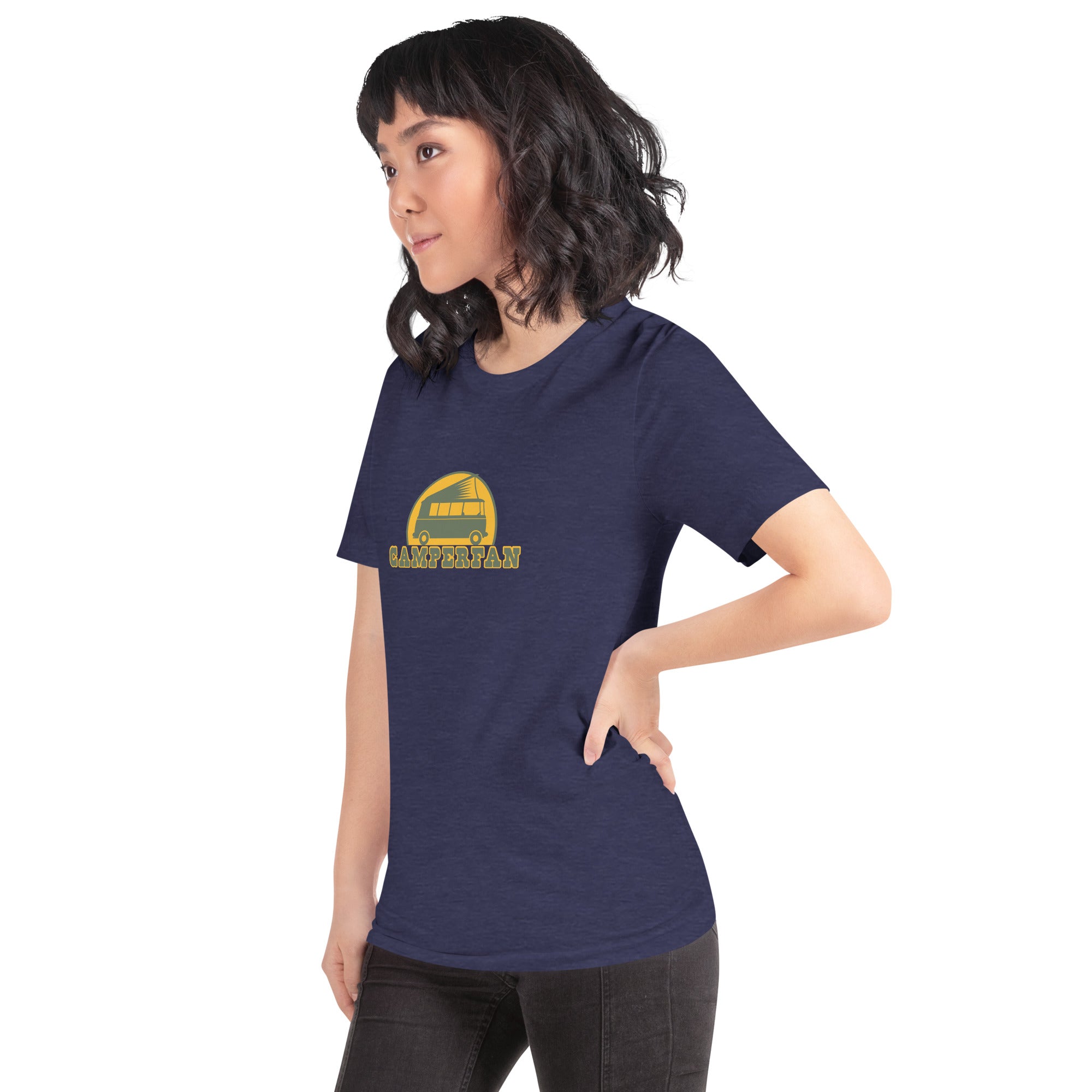 Unisex t-shirt Camperfan on dark heather colors