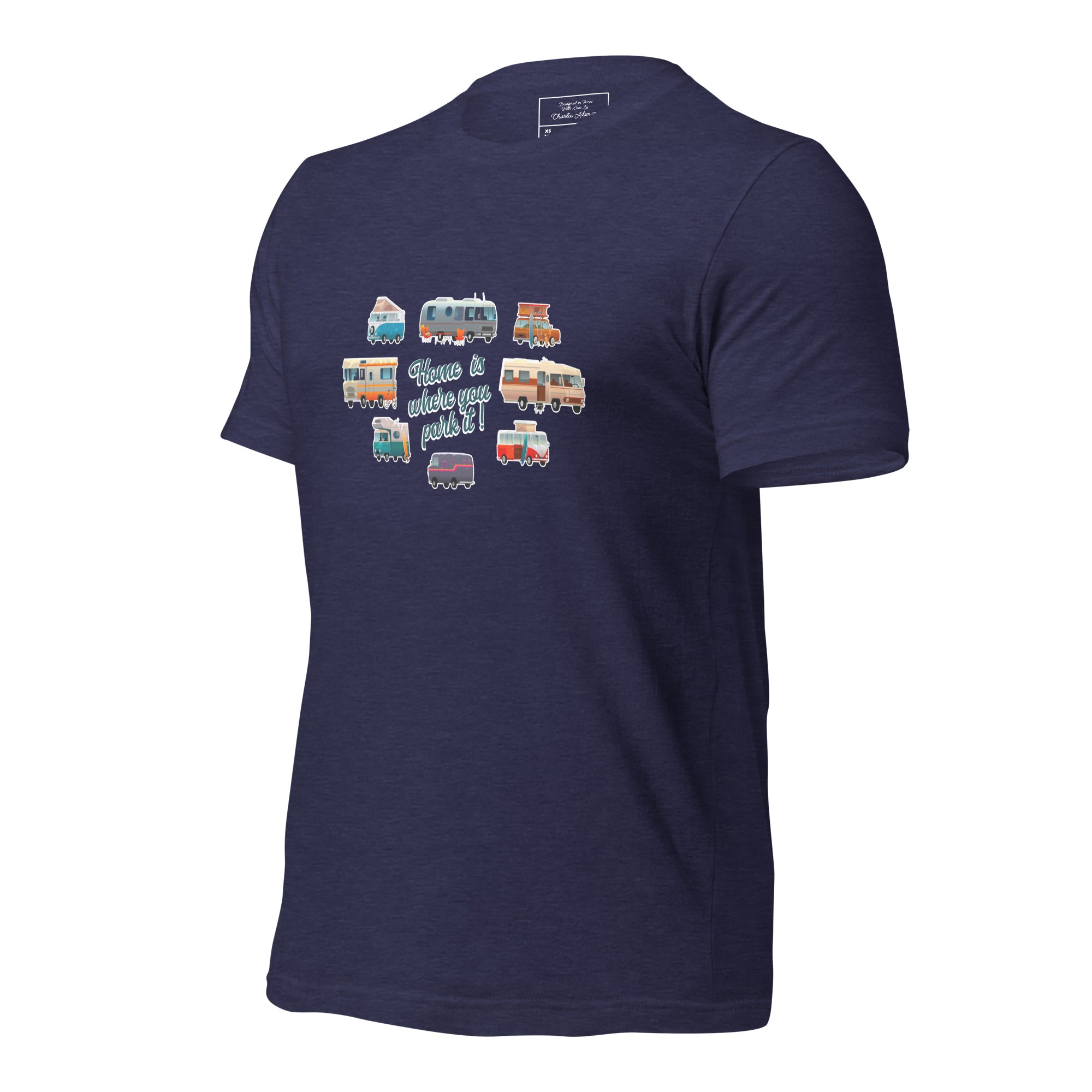 Unisex t-shirt Square Vintage Campers on dark heather colors