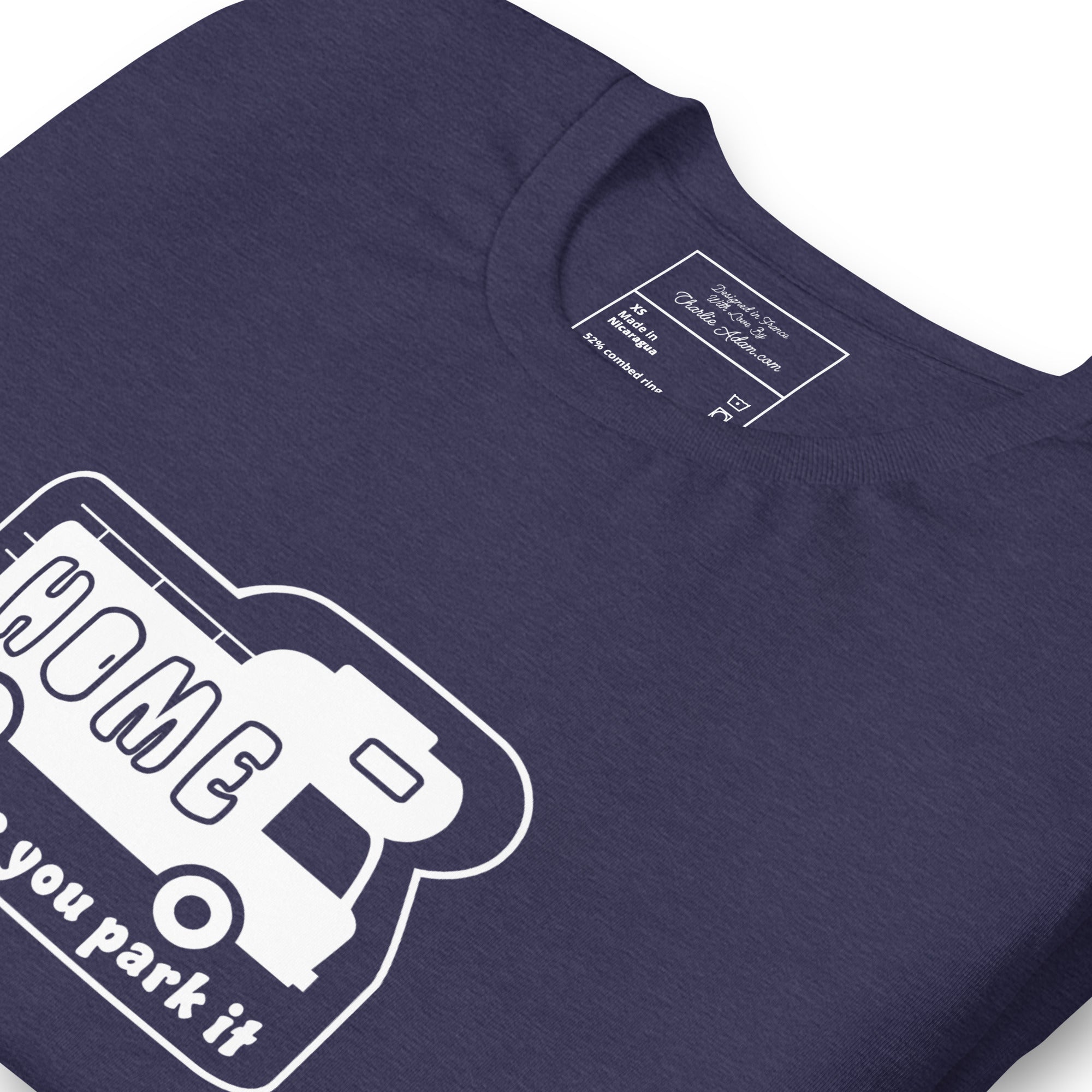 Unisex cotton t-shirt Bold Camper Van on dark heather colors