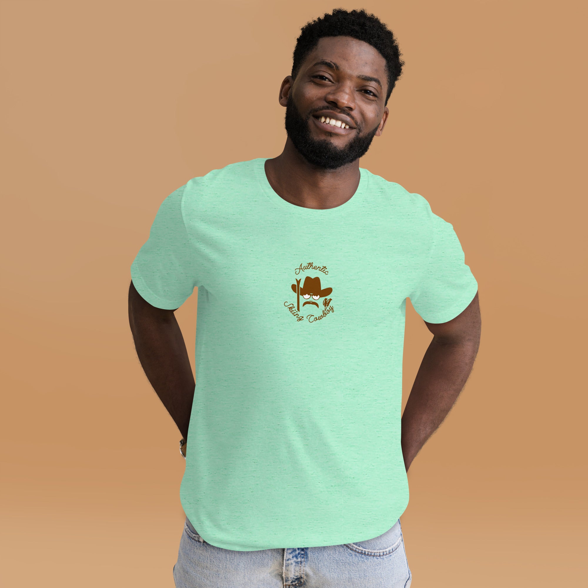 Unisex t-shirt Authentic Skiing Cowboy on heather colors