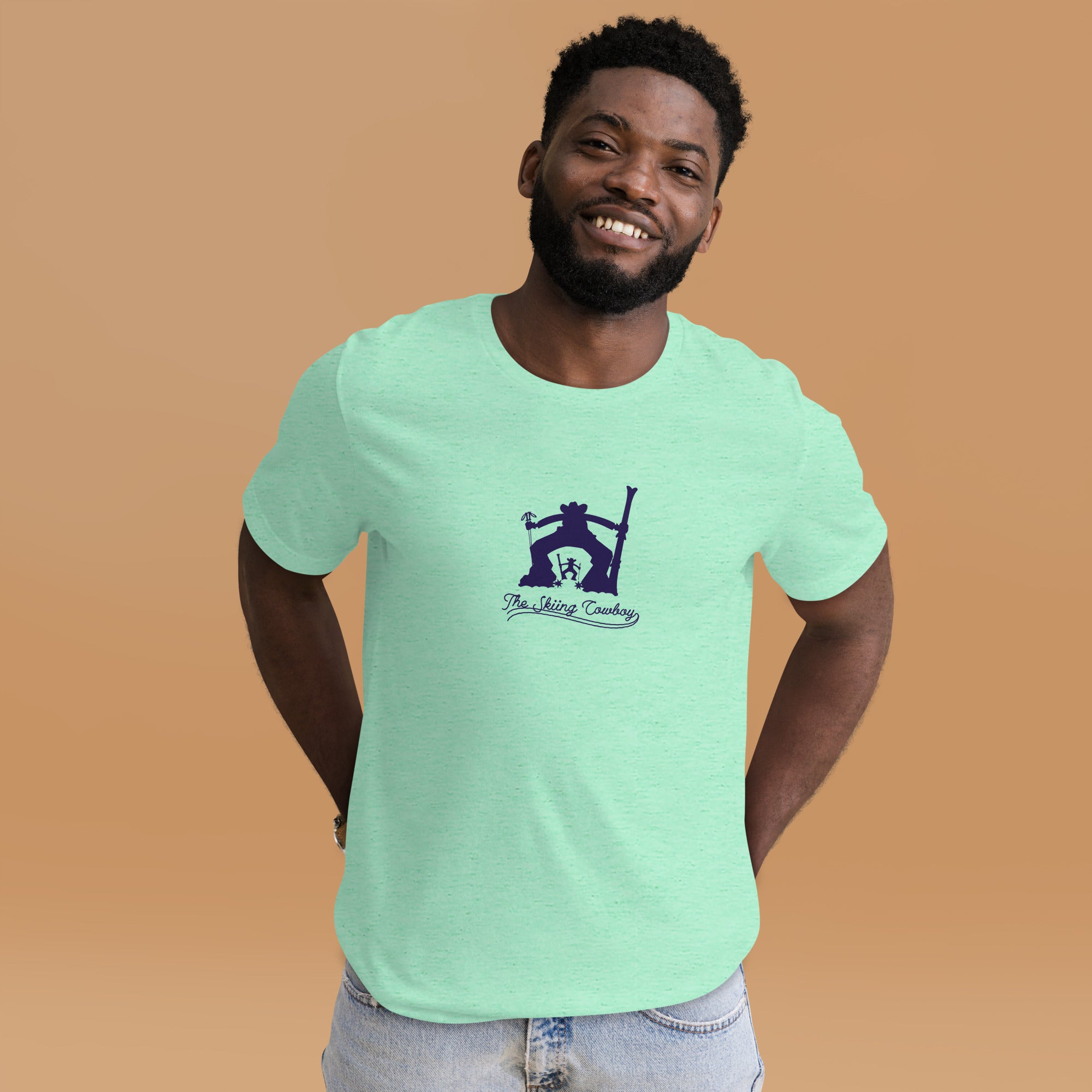 Unisex t-shirt Ski Fight at OK Corral Silhouette on light heather colors