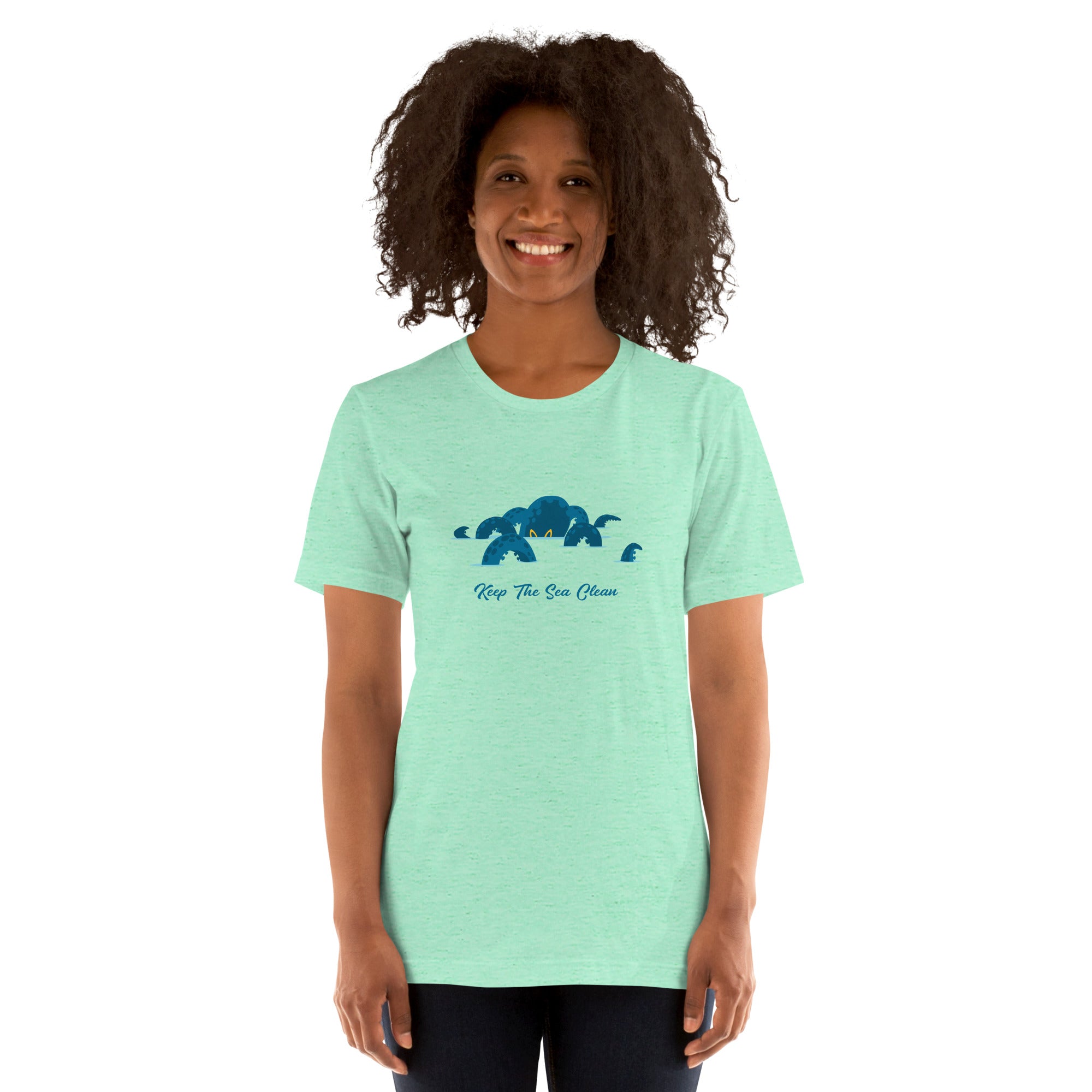 Unisex t-shirt Octopus Blue on light heather colors