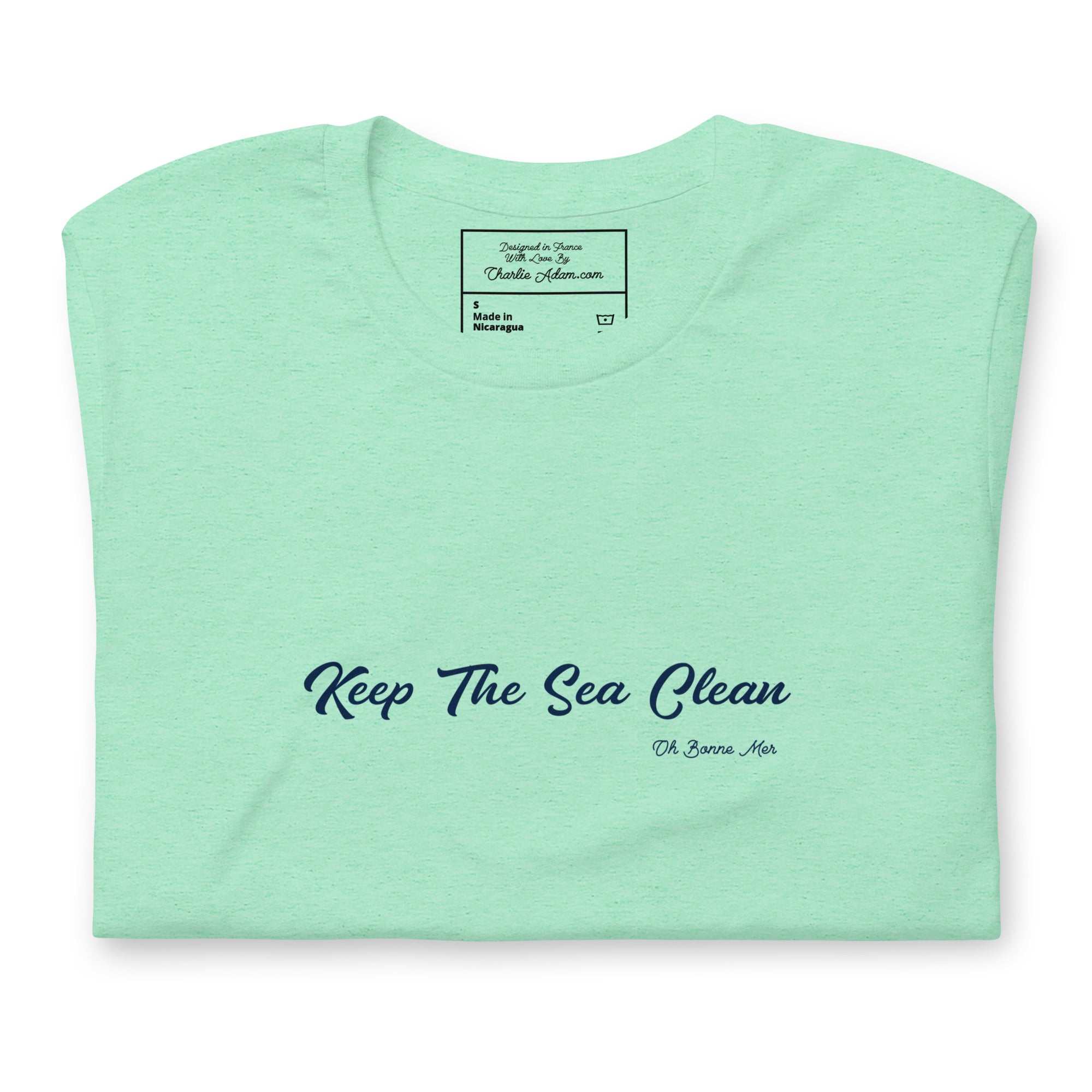 T-shirt en coton unisexe Keep The Sea Clean sur couleurs chinées claires