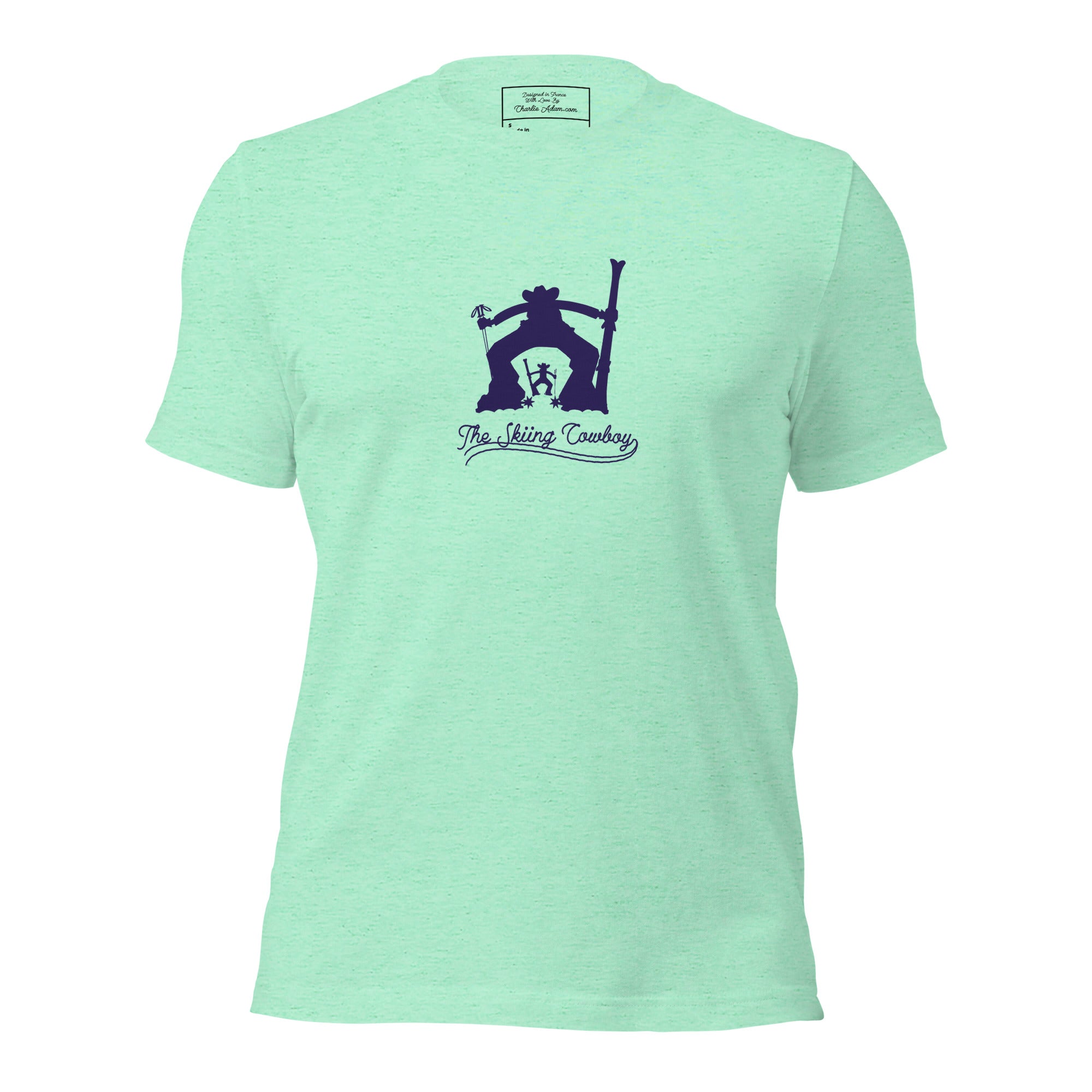 T-shirt en coton unisexe Ski Fight at OK Corral Silhouette sur couleurs chinées claires