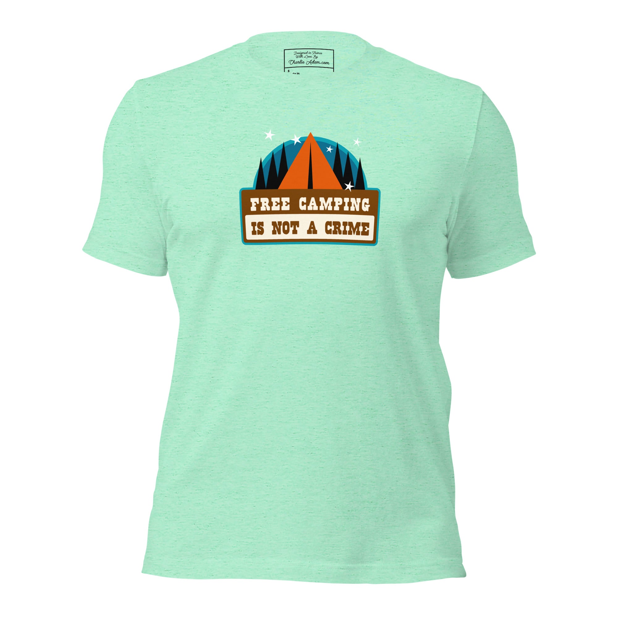 Unisex t-shirt Free camping is not a crime on light heather colors