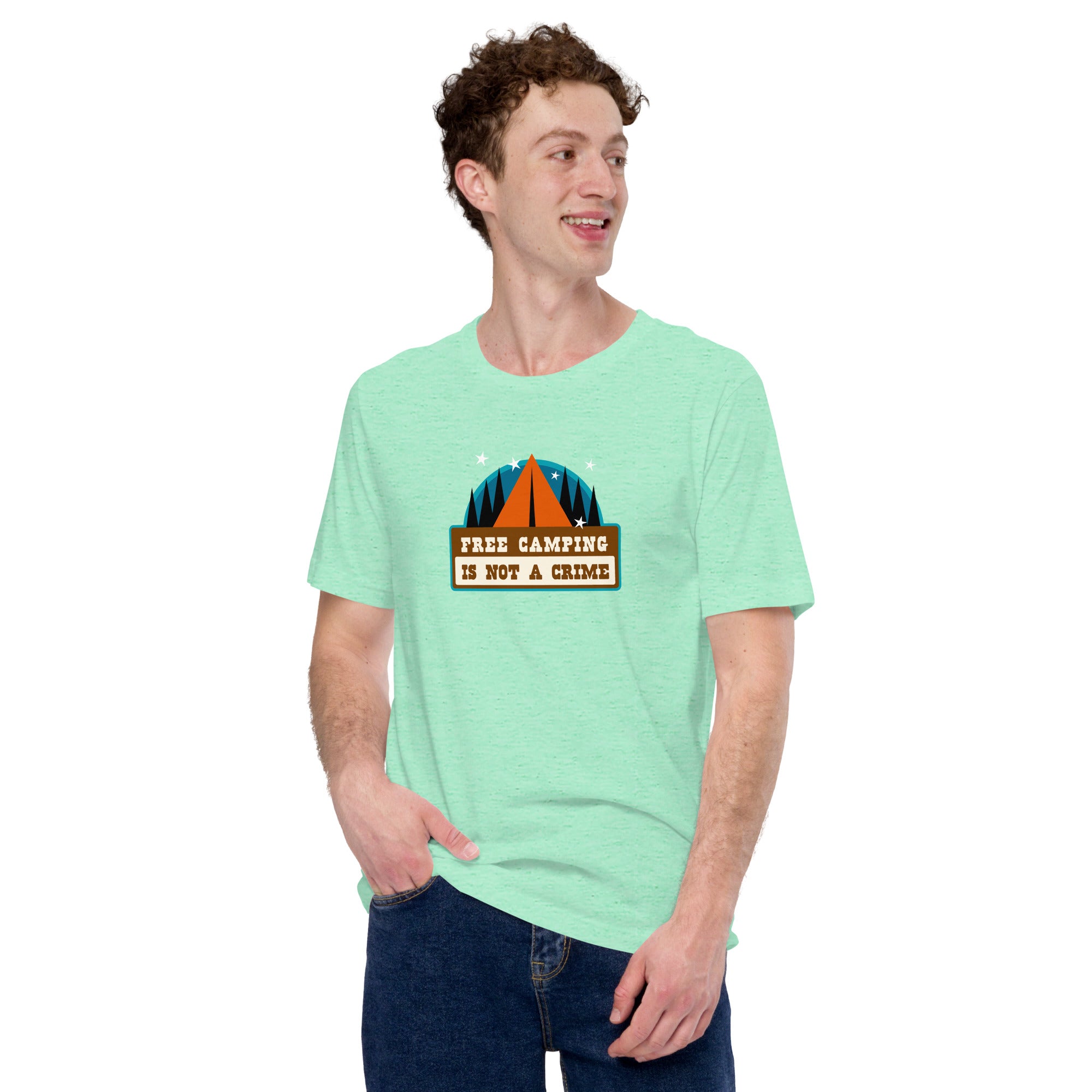 Unisex t-shirt Free camping is not a crime on light heather colors