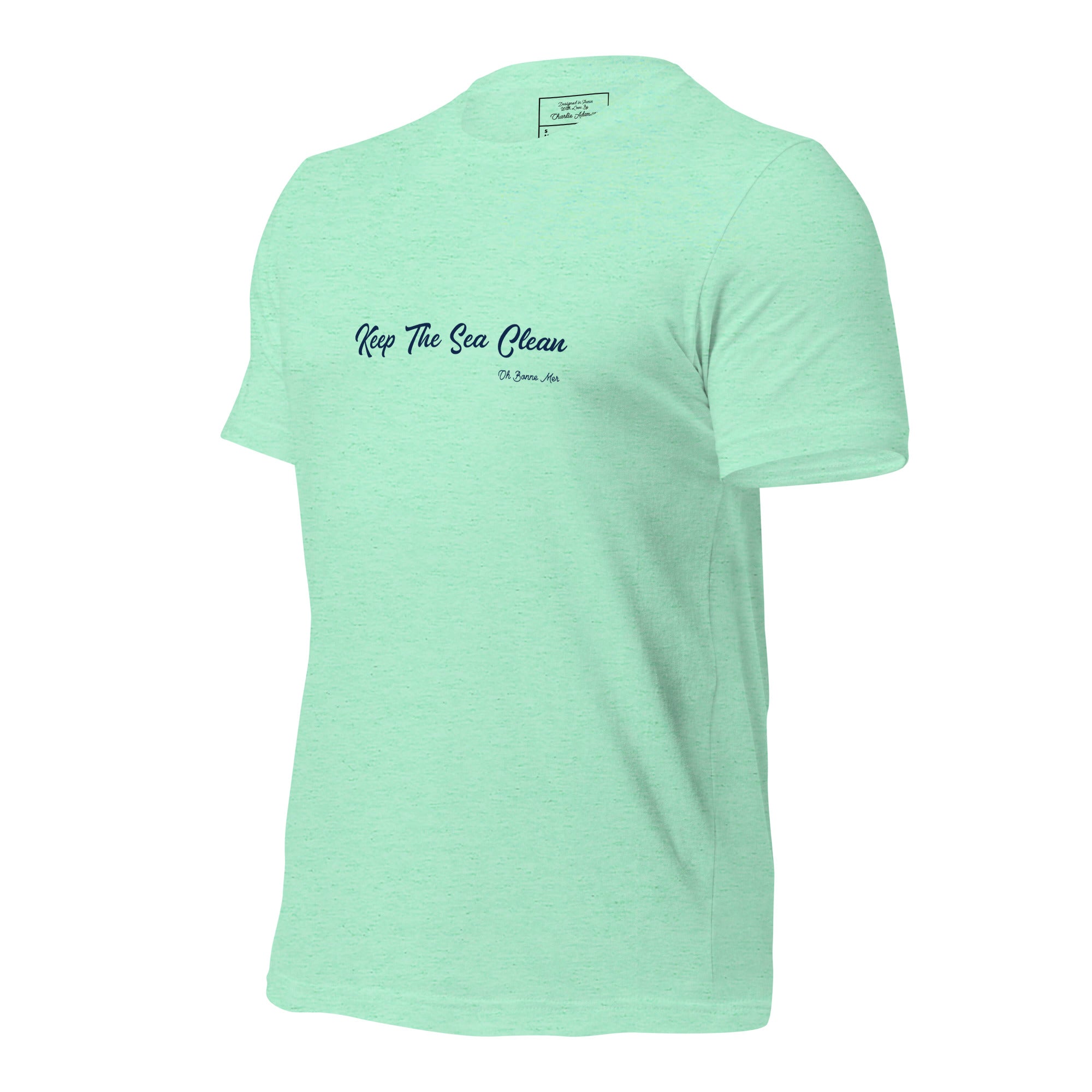 T-shirt en coton unisexe Keep The Sea Clean sur couleurs chinées claires