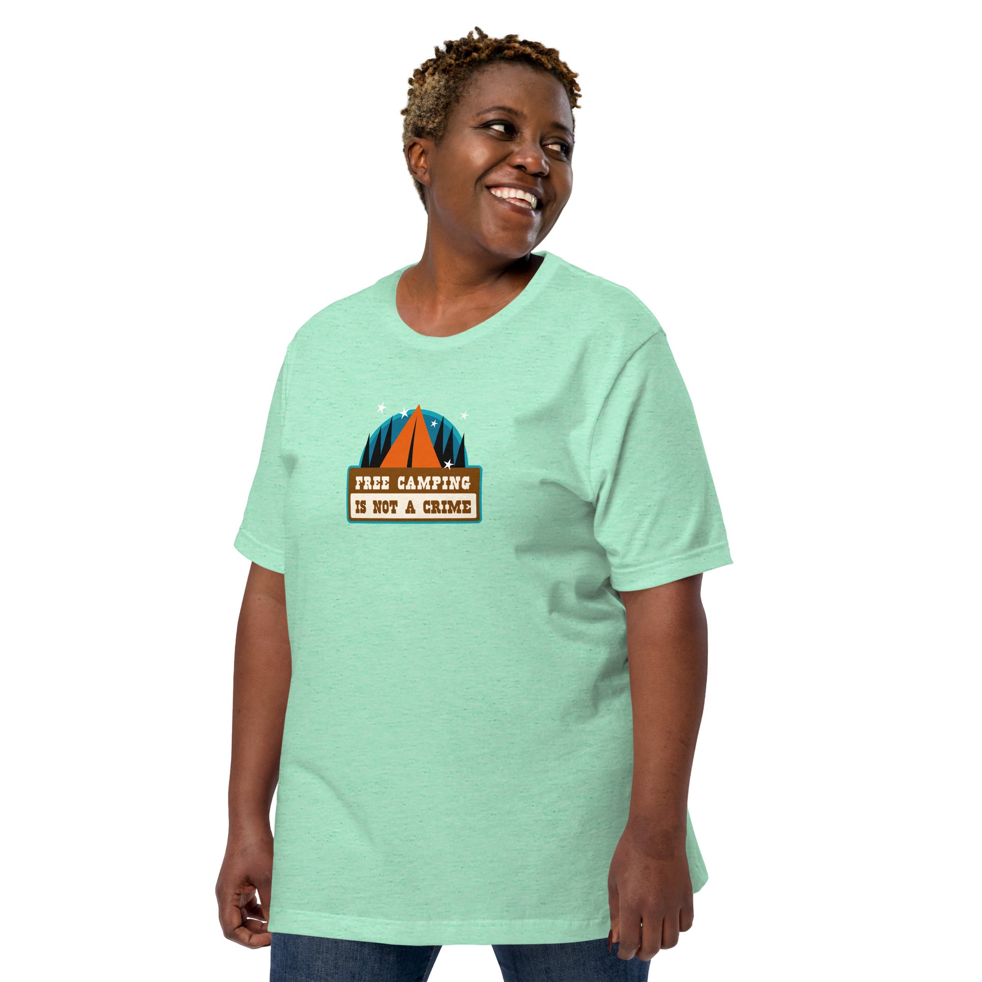 Unisex t-shirt Free camping is not a crime on light heather colors