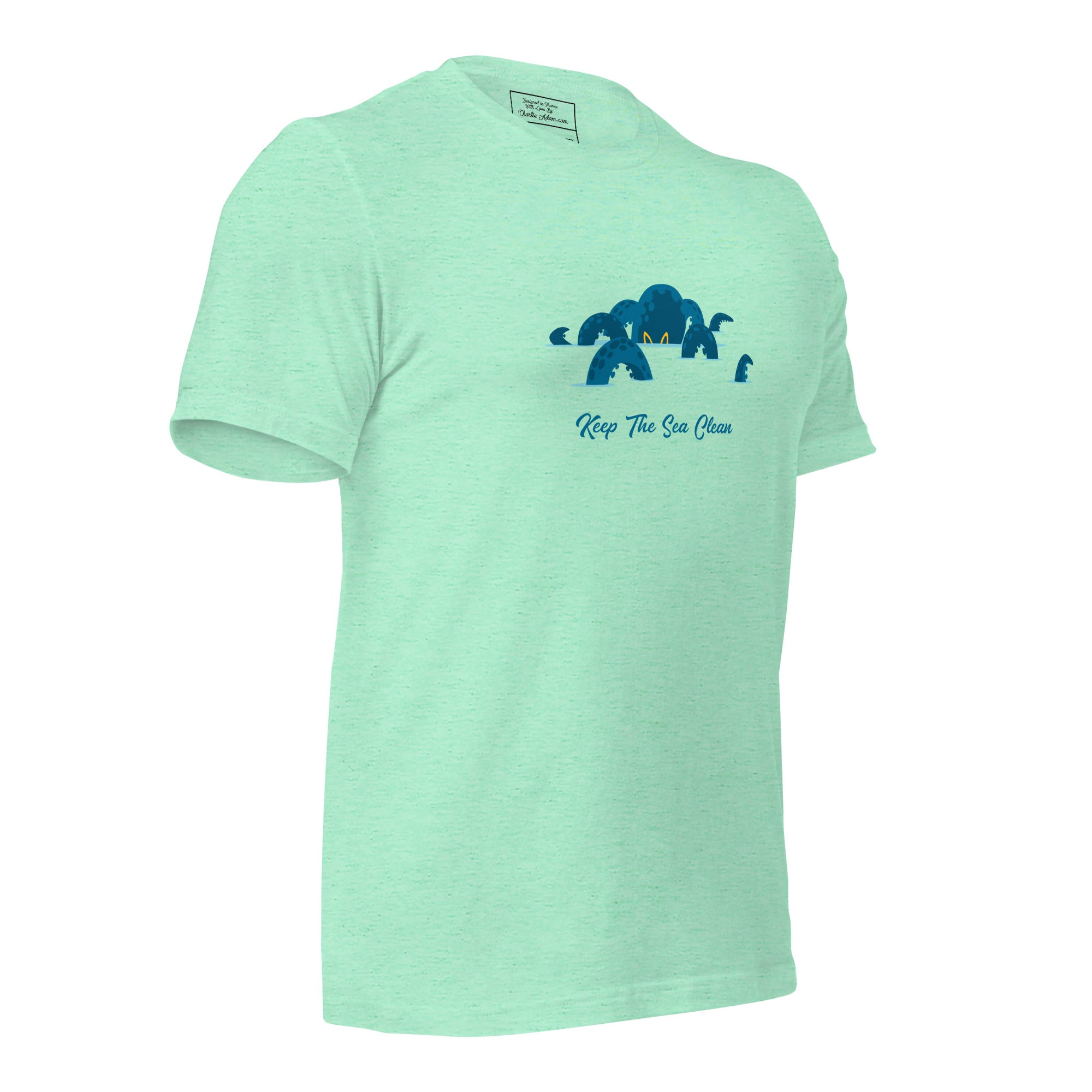 Unisex t-shirt Octopus Blue on light heather colors