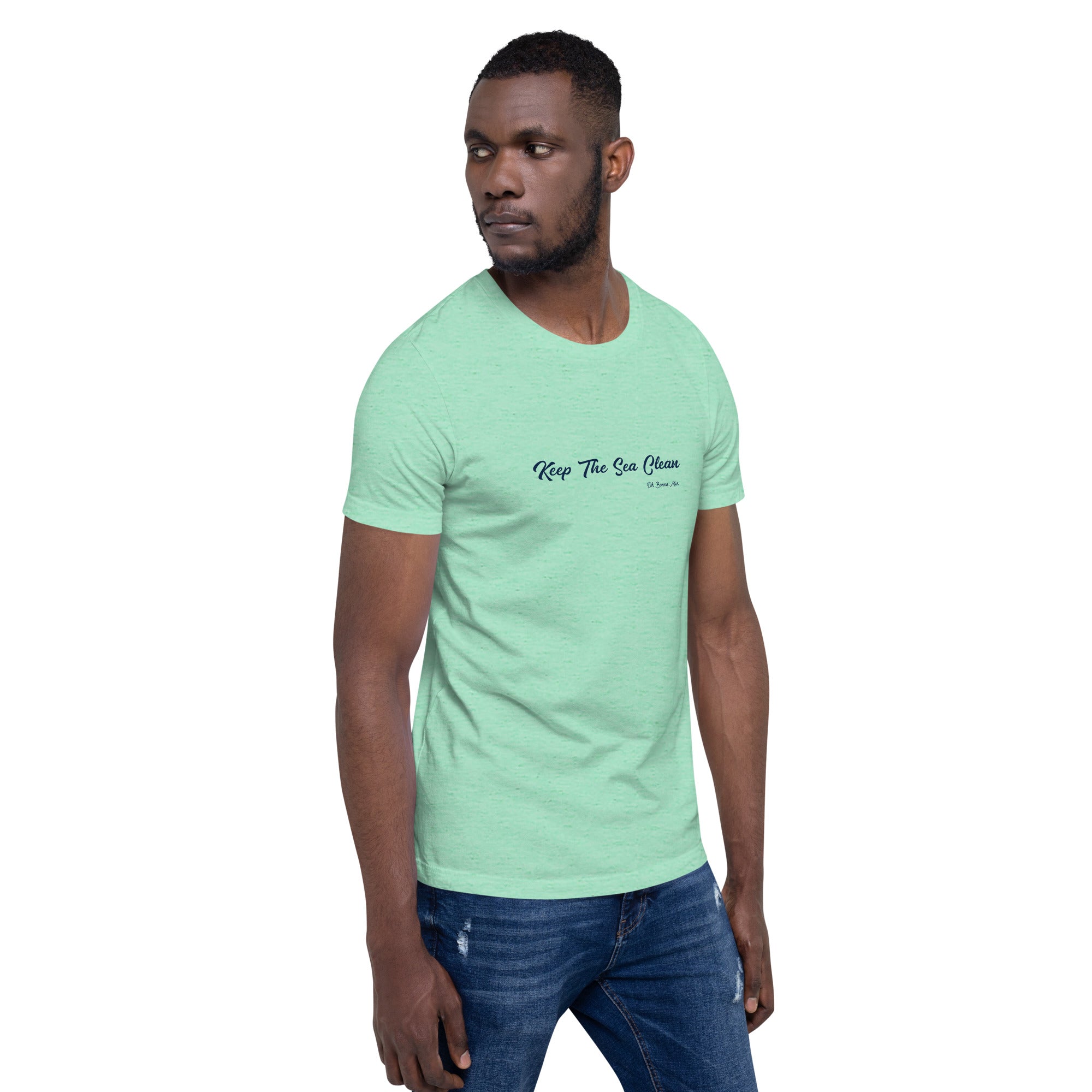 T-shirt en coton unisexe Keep The Sea Clean sur couleurs chinées claires