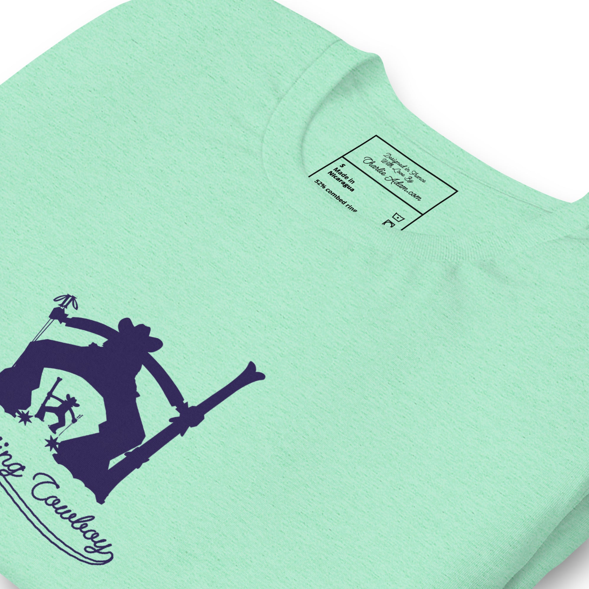 T-shirt en coton unisexe Ski Fight at OK Corral Silhouette sur couleurs chinées claires