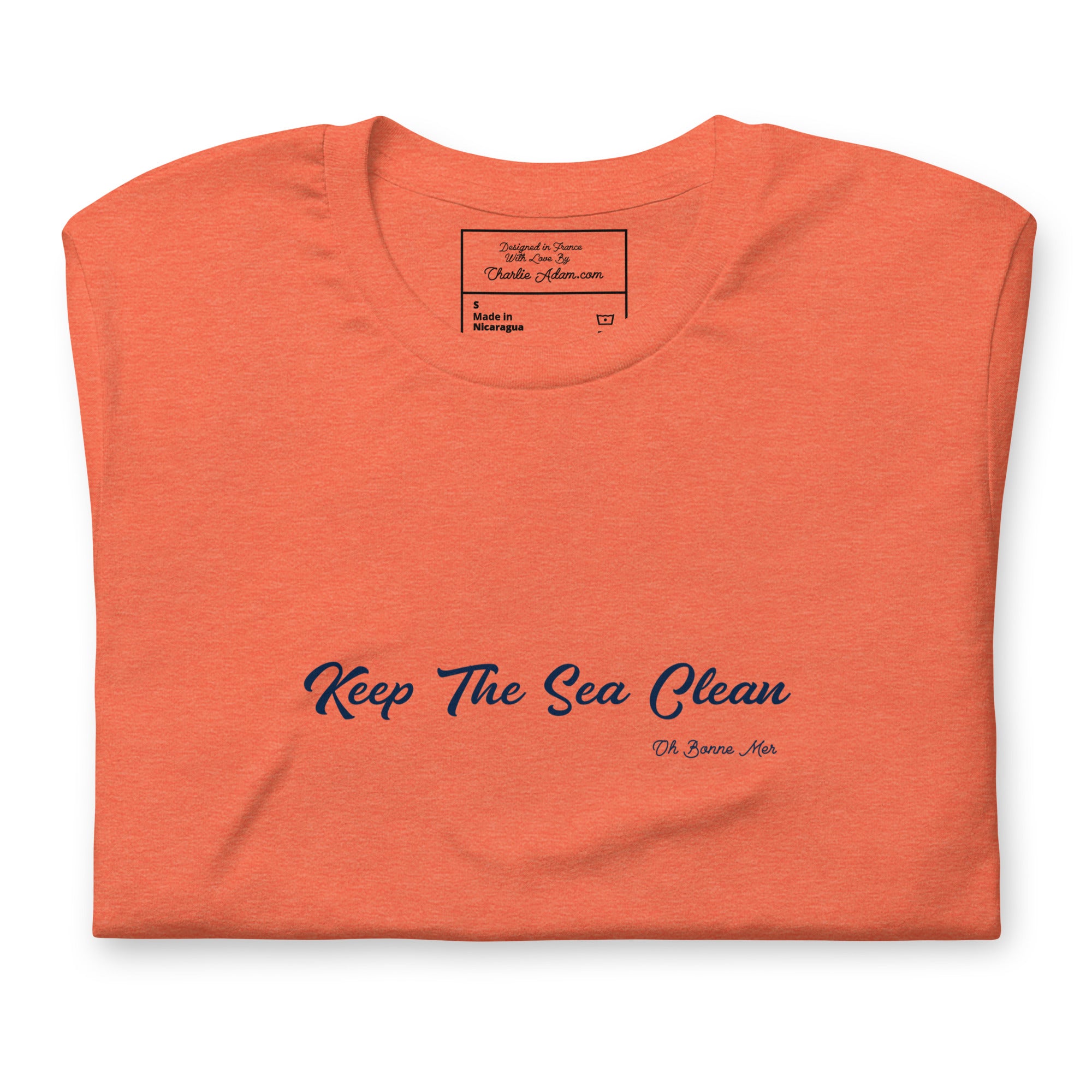 T-shirt en coton unisexe Keep The Sea Clean sur couleurs chinées claires