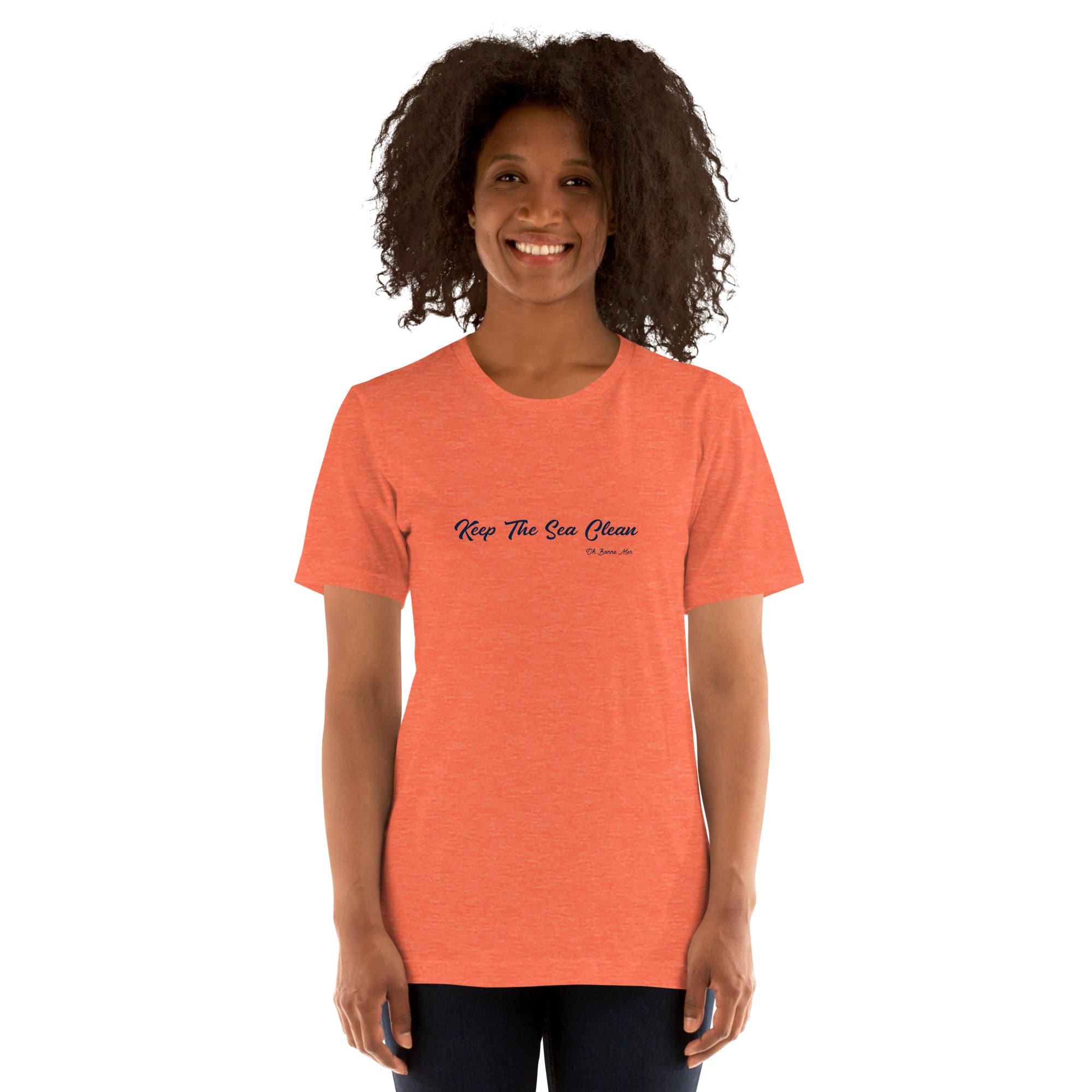 T-shirt en coton unisexe Keep The Sea Clean sur couleurs chinées claires