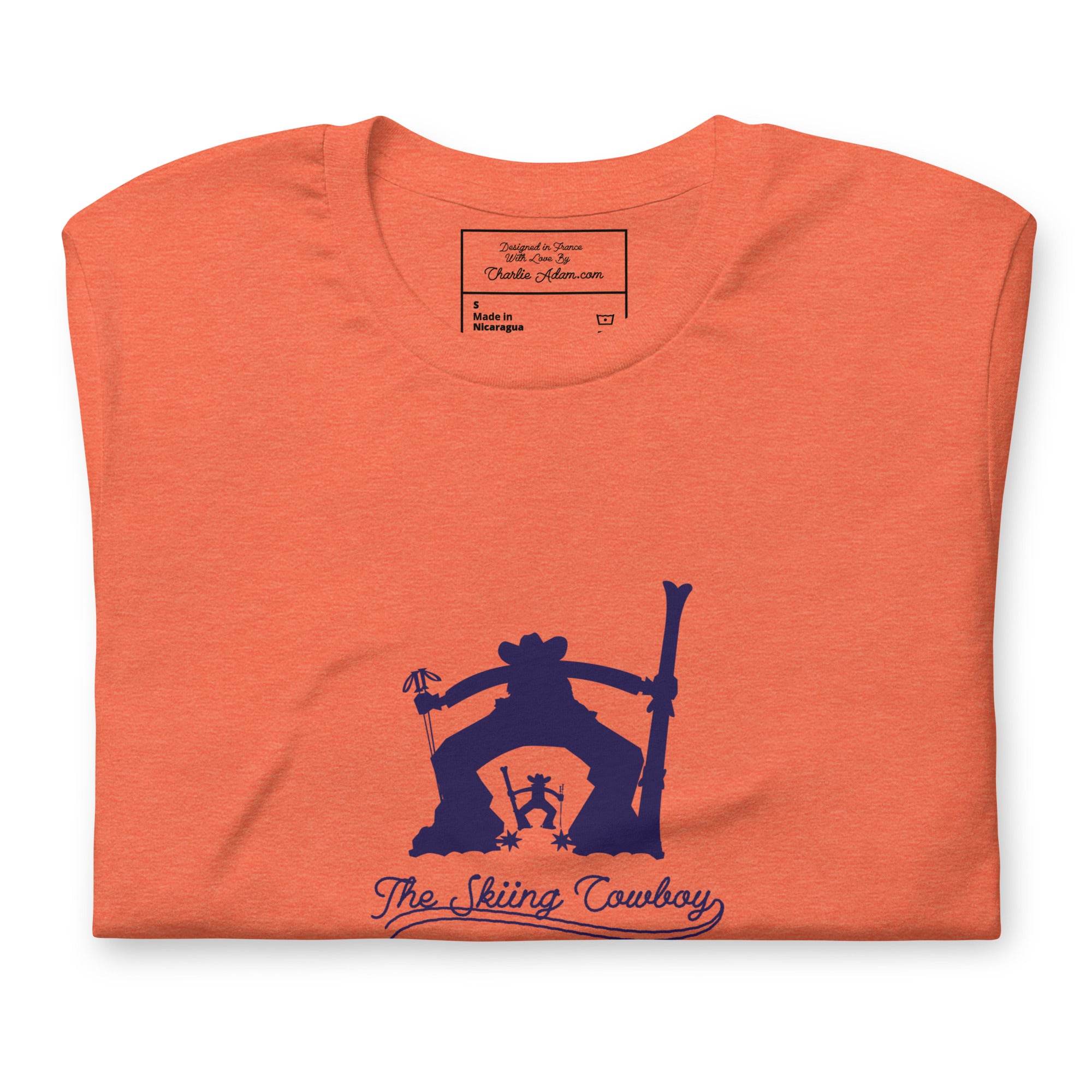 T-shirt en coton unisexe Ski Fight at OK Corral Silhouette sur couleurs chinées claires