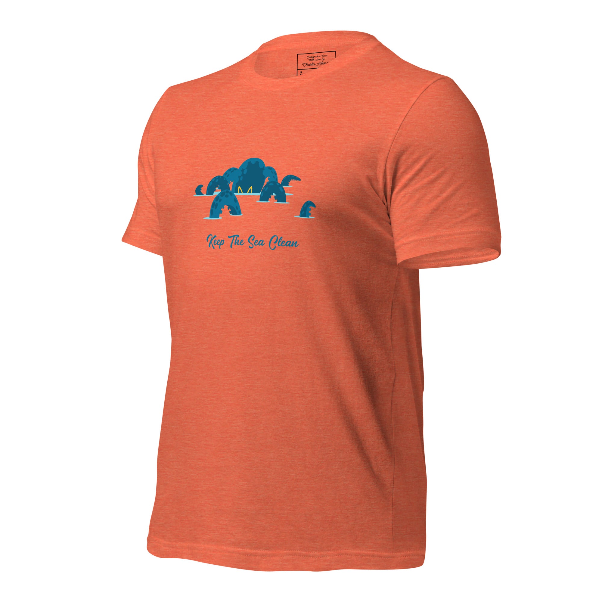 Unisex t-shirt Octopus Blue on light heather colors