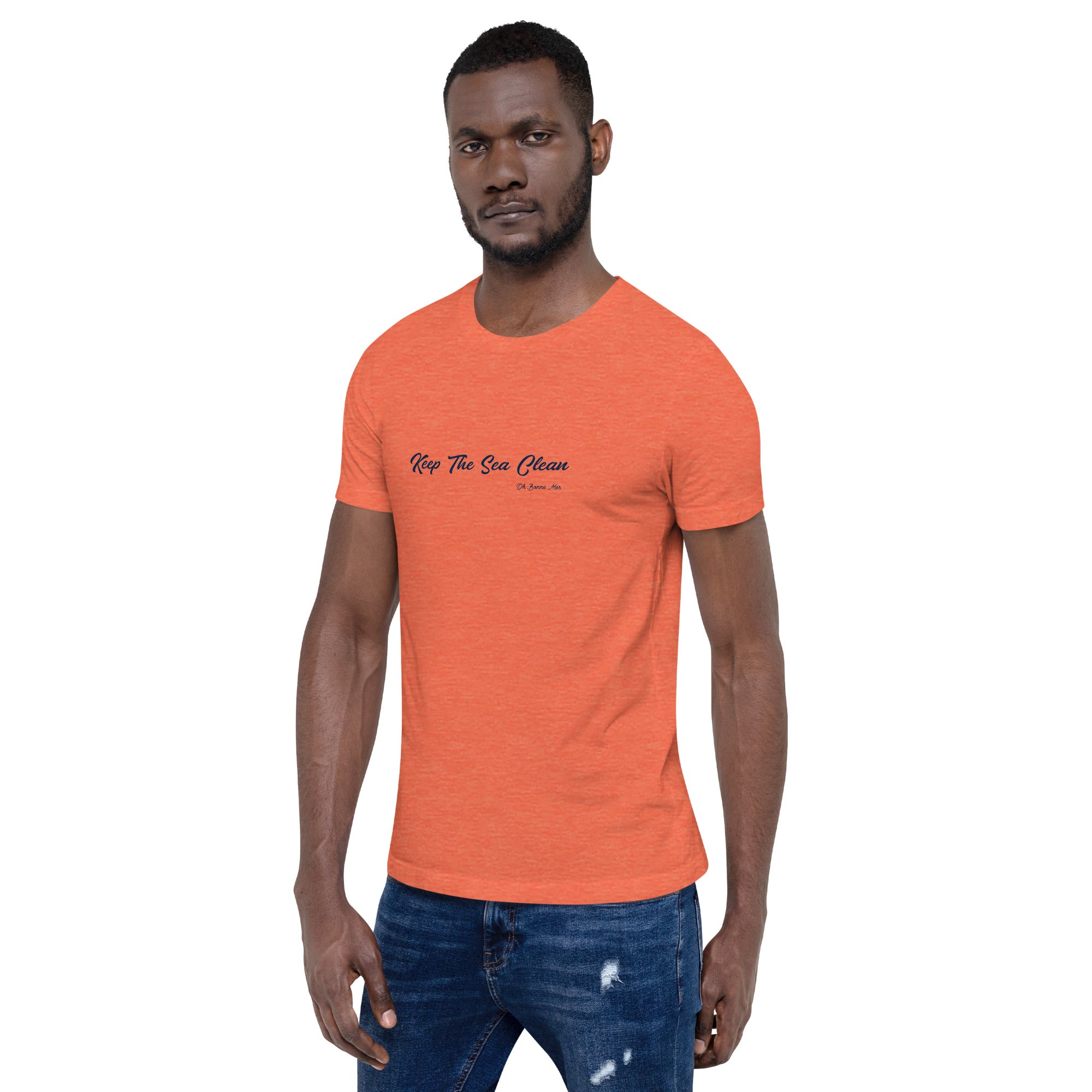 T-shirt en coton unisexe Keep The Sea Clean sur couleurs chinées claires