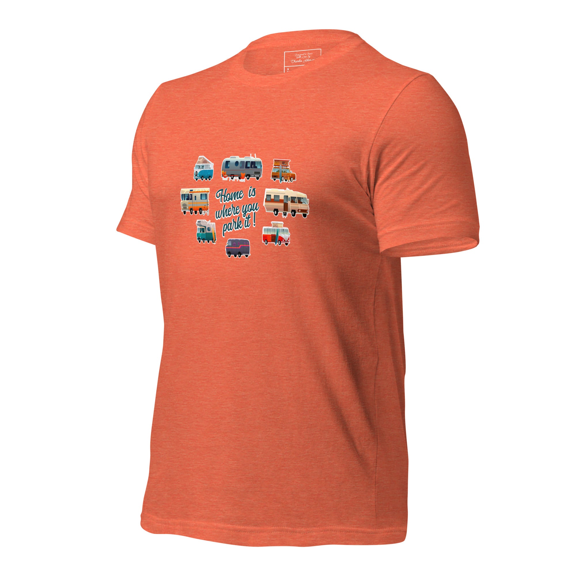 T-shirt en coton unisexe Square Vintage Campers sur couleurs chinées vives