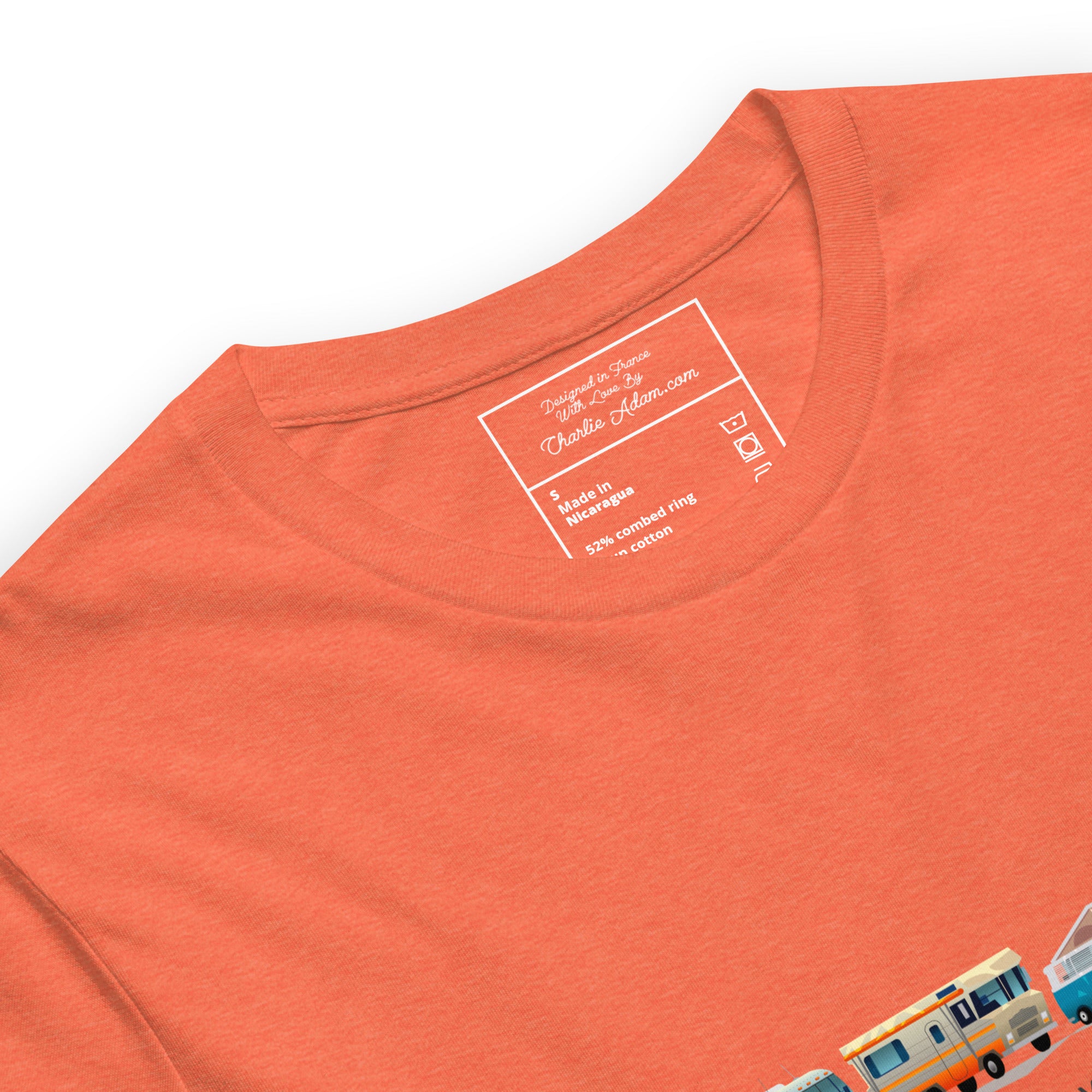 T-shirt en coton unisexe Vintage Campers: Home is where you park it sur couleurs chinées vives