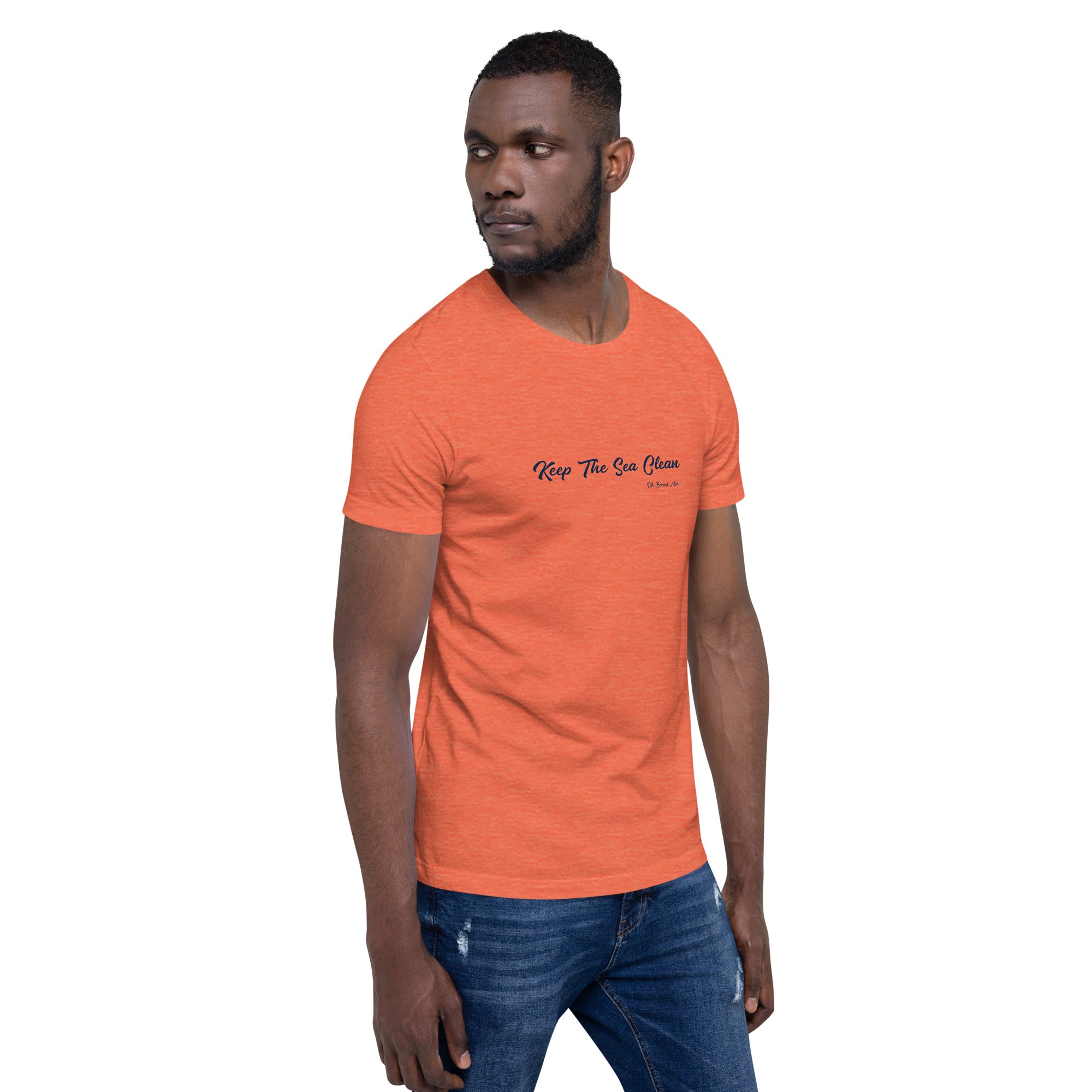 T-shirt en coton unisexe Keep The Sea Clean sur couleurs chinées claires