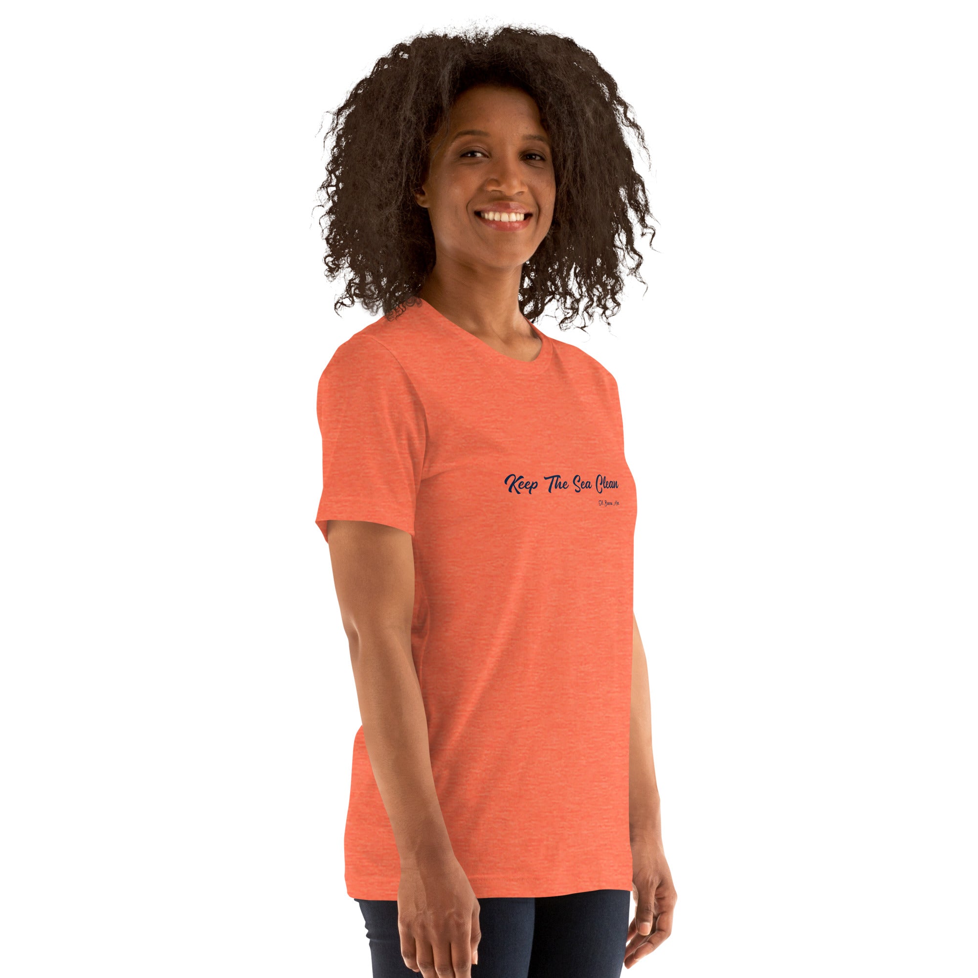 T-shirt en coton unisexe Keep The Sea Clean sur couleurs chinées claires